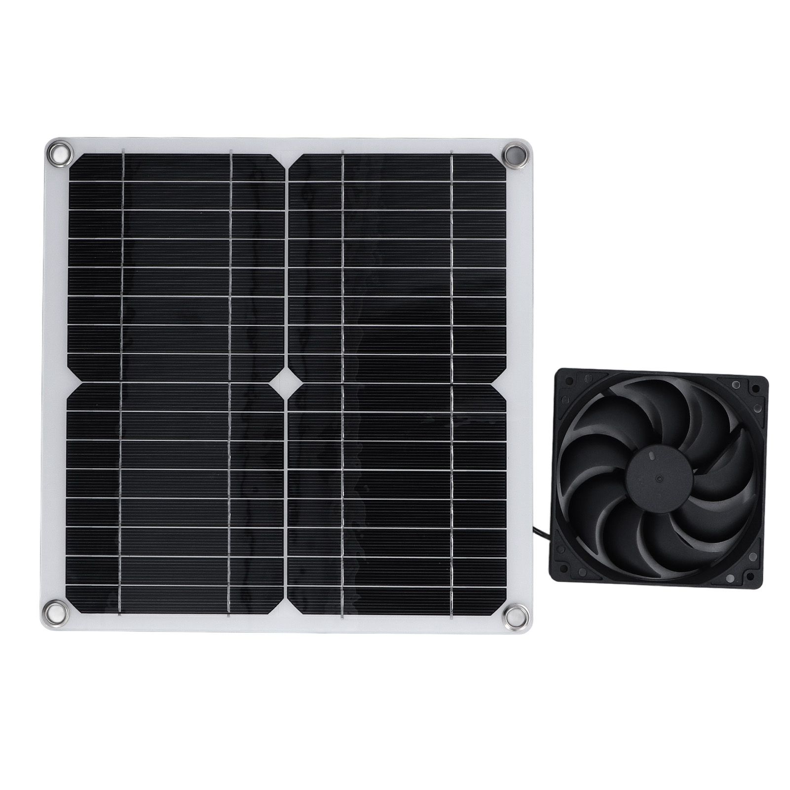 12W Solar Panel Fan Kit USB Solar Powered Fan for Greenhouses Sheds Pet Houses Mobile Phone Charging - Image 4