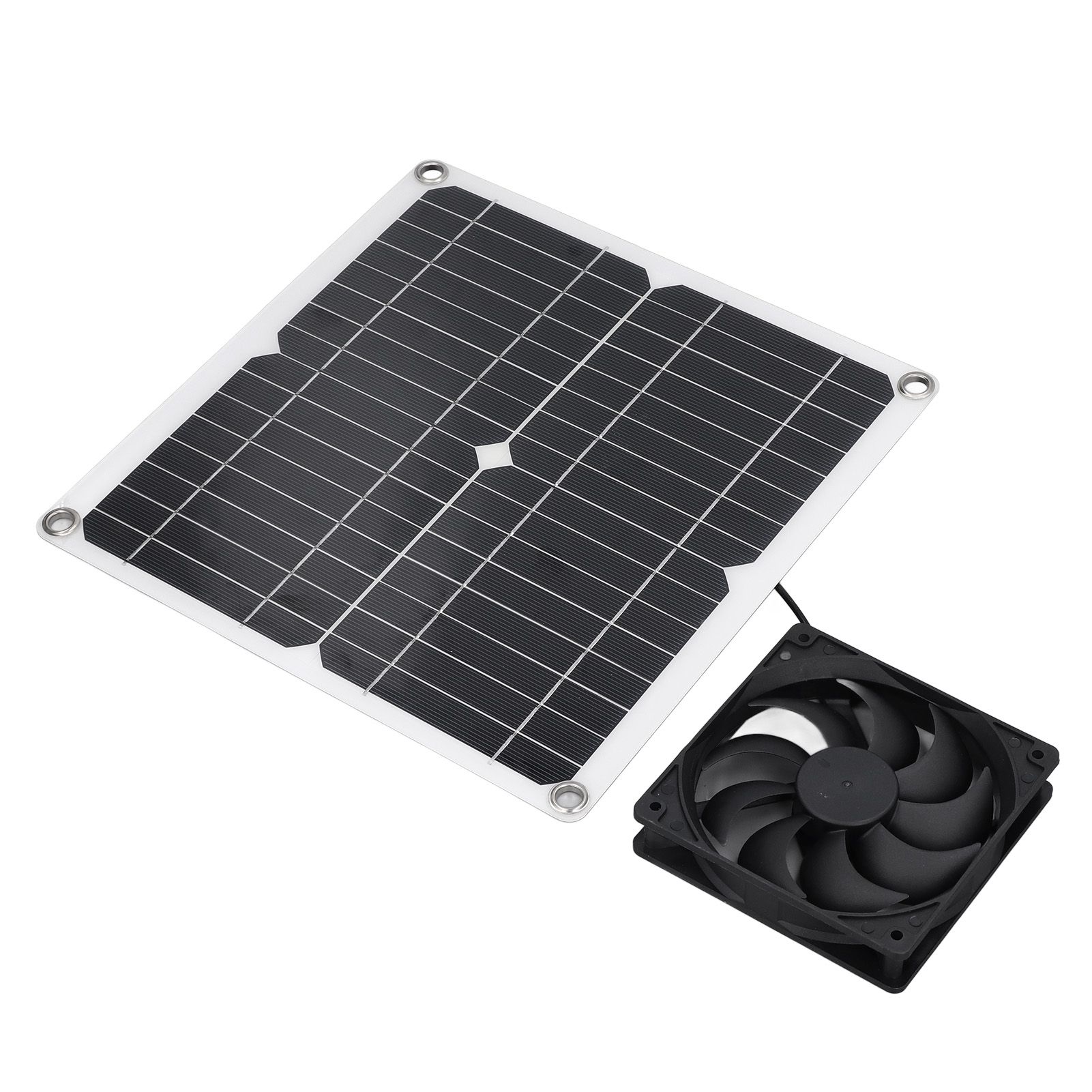 12W Solar Panel Fan Kit USB Solar Powered Fan for Greenhouses Sheds Pet Houses Mobile Phone Charging - Image 8
