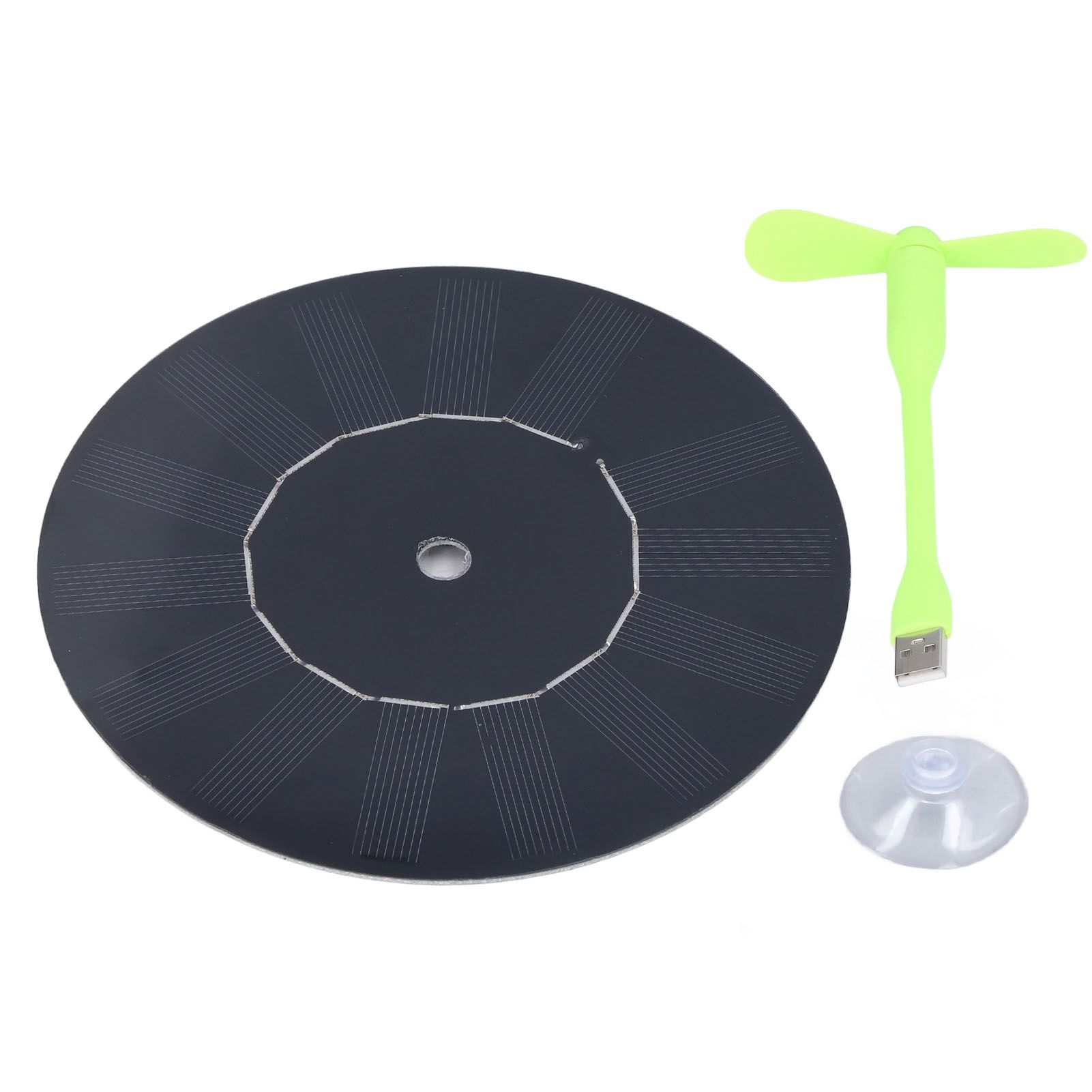 Small USB Car Fan Multifunction Round Monocrystalline Silicone Solar Powered Car Exhaust Fan 5W - Image 1