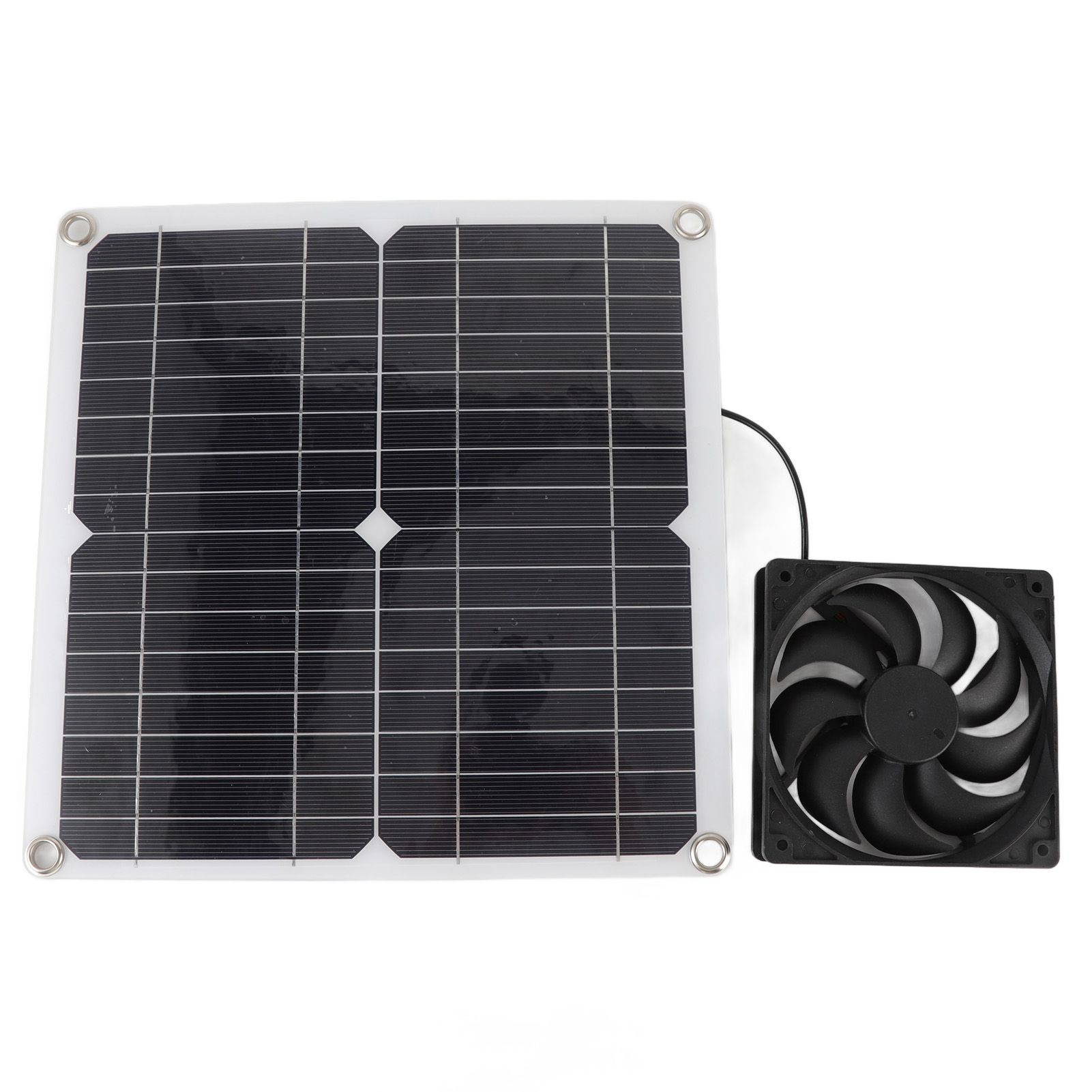 Solar Panel Fan Lightweight Portable Solar Powered Fan Kit for Cars RVs Travel Home 12W - Image 2