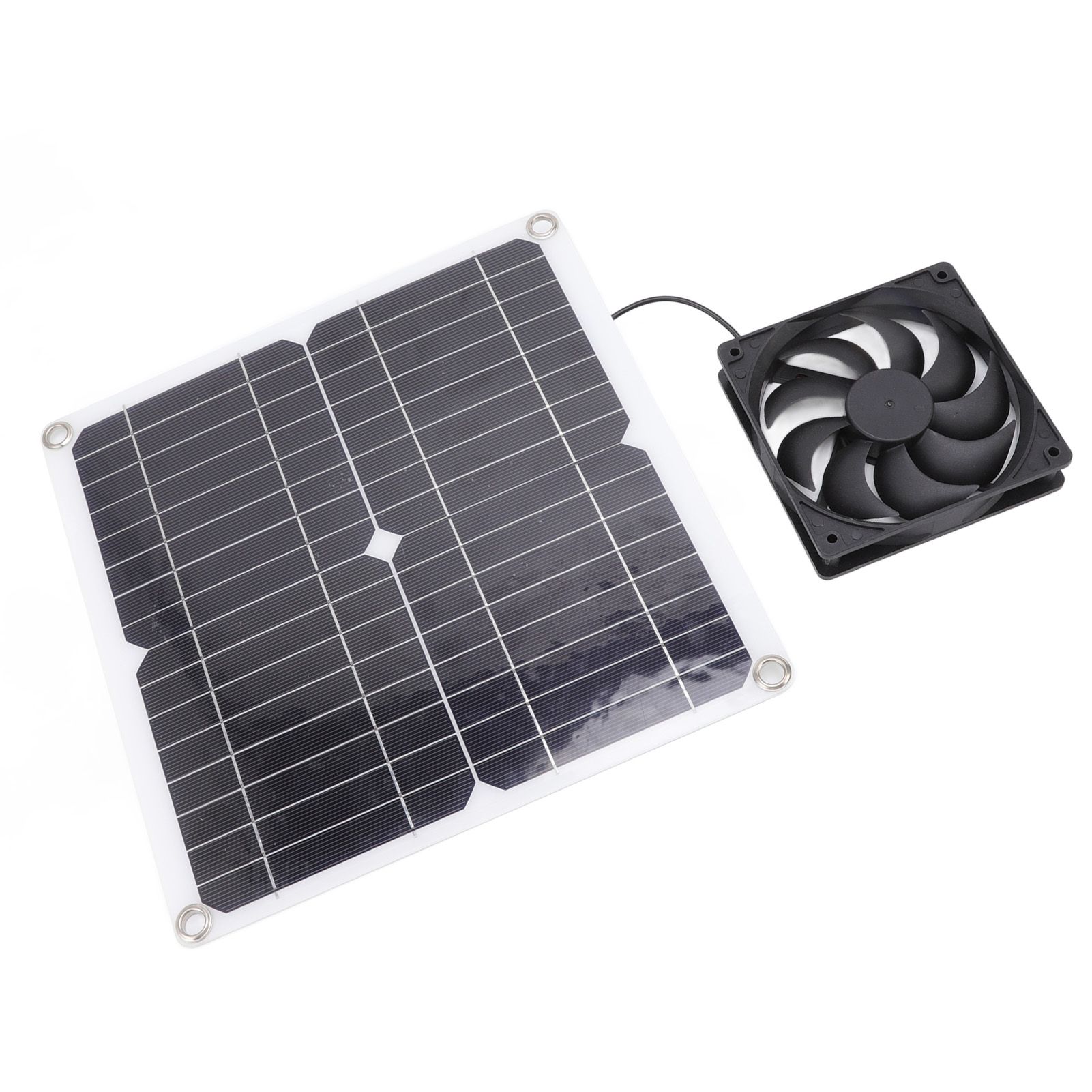 Solar Panel Fan Lightweight Portable Solar Powered Fan Kit for Cars RVs Travel Home 12W - Image 3