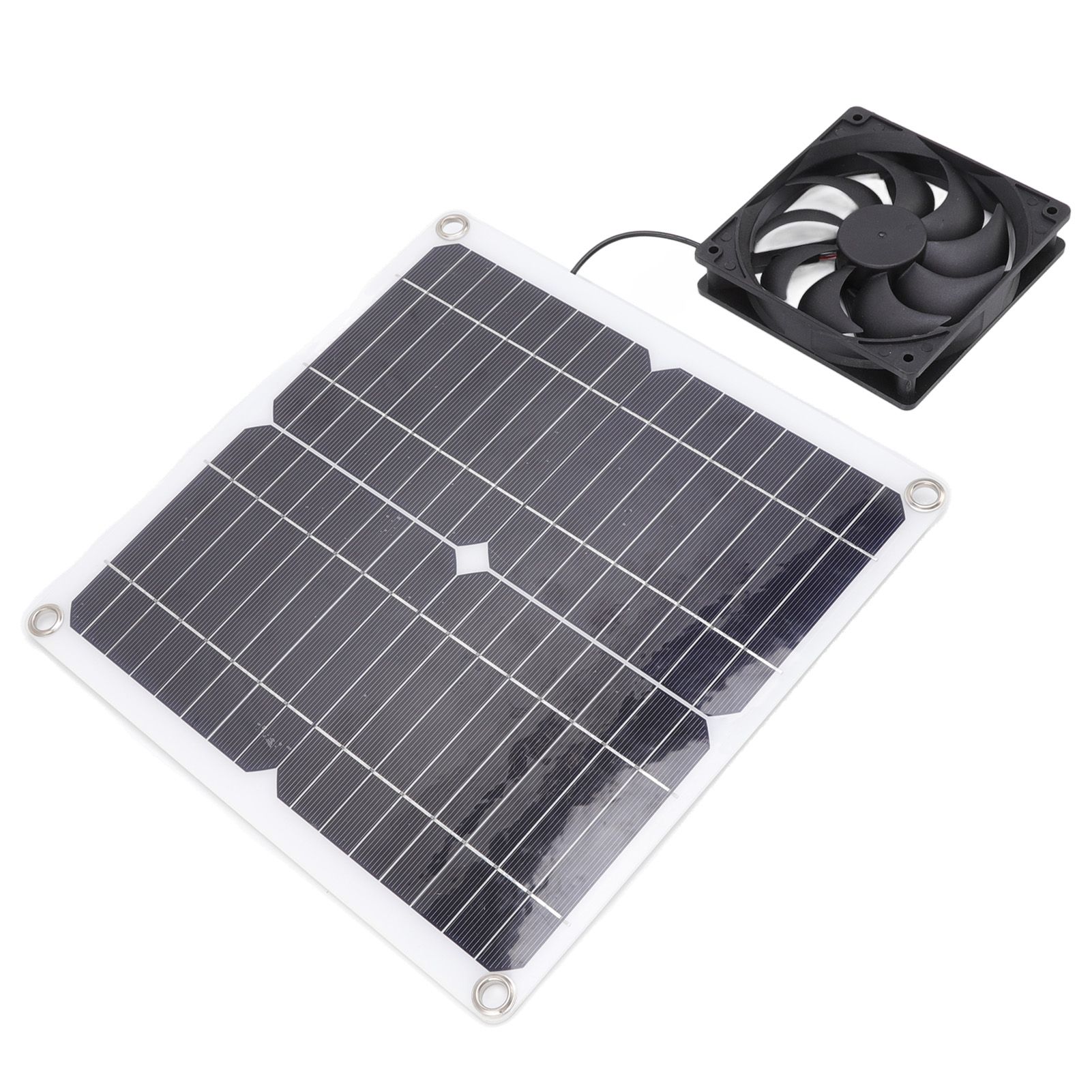 Solar Panel Fan Lightweight Portable Solar Powered Fan Kit for Cars RVs Travel Home 12W - Image 6