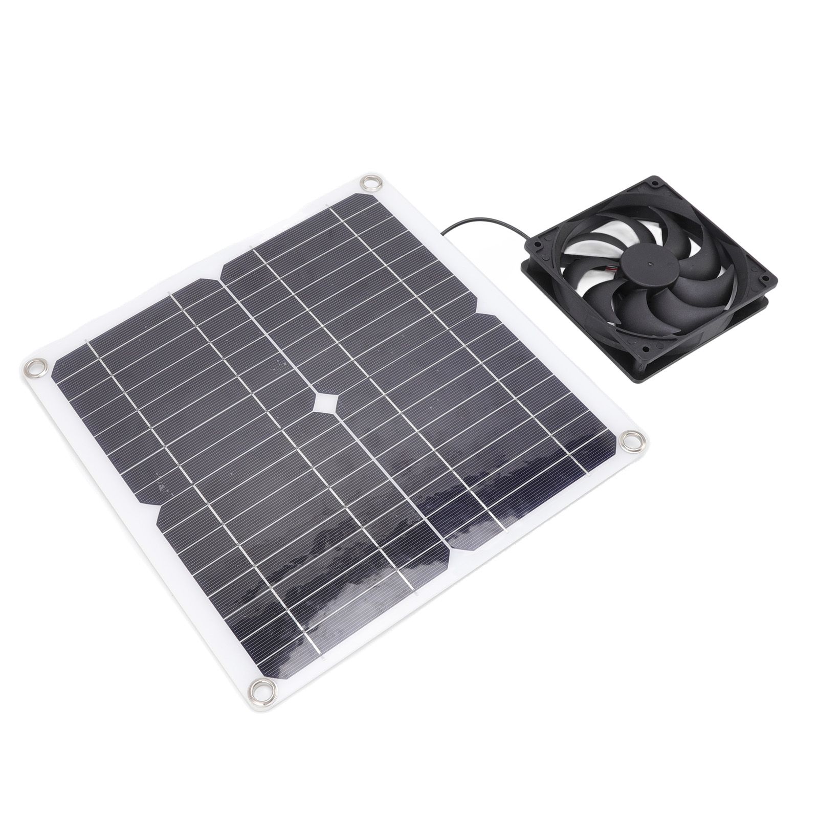 Solar Panel Fan Lightweight Portable Solar Powered Fan Kit for Cars RVs Travel Home 12W - Image 7