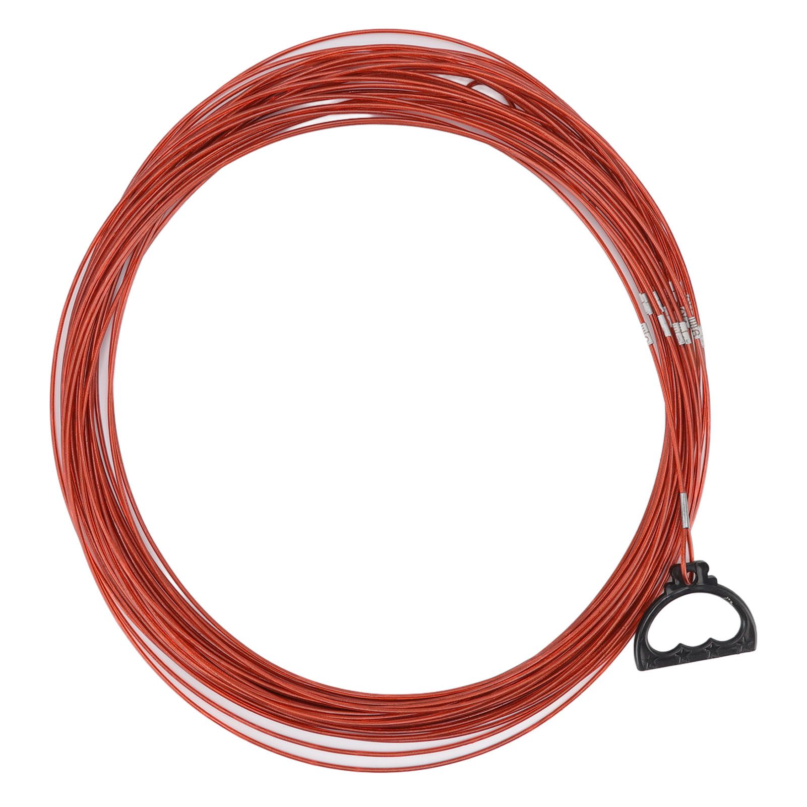 Steel Wire Measuring Rope Plastic Coated Construction Site Measuring Rope with Pull Ring for Railway Farmland 30m/98.4ft - Image 1