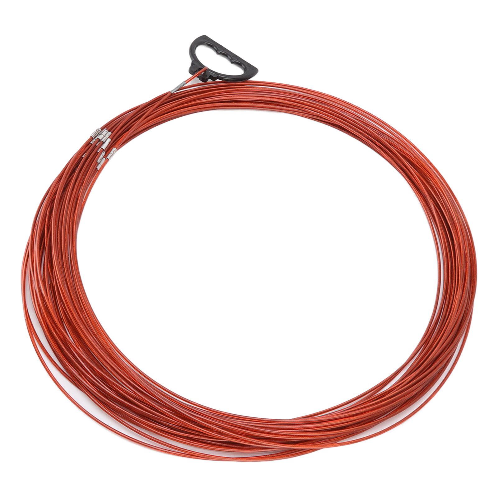 Steel Wire Measuring Rope Plastic Coated Construction Site Measuring Rope with Pull Ring for Railway Farmland 30m/98.4ft - Image 2