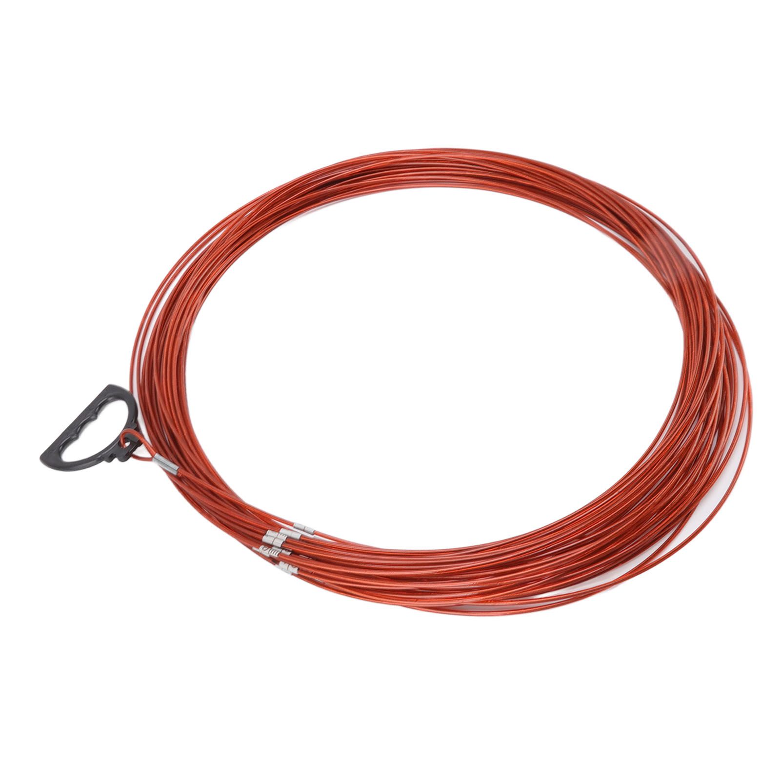 Steel Wire Measuring Rope Plastic Coated Construction Site Measuring Rope with Pull Ring for Railway Farmland 30m/98.4ft - Image 6