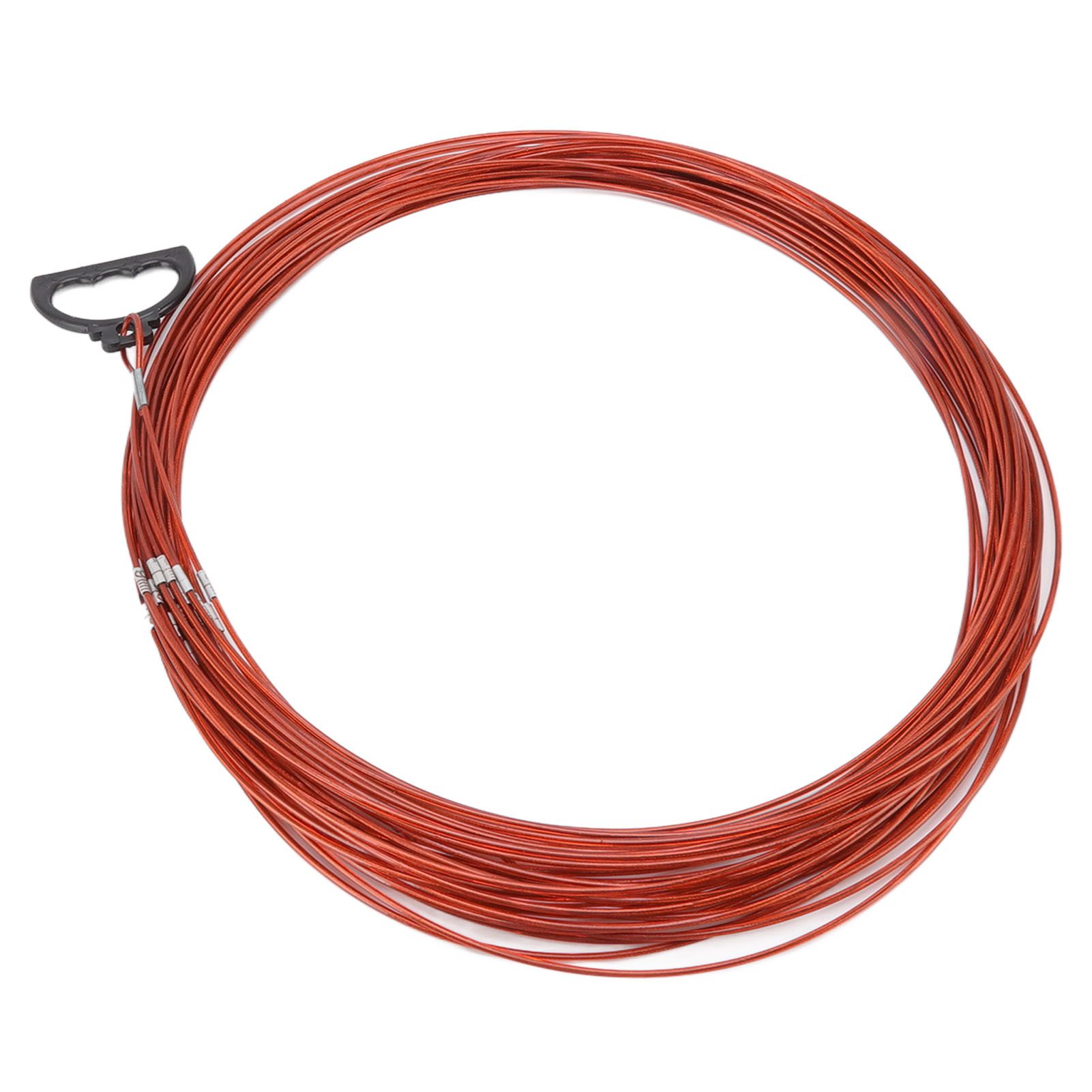 Steel Wire Measuring Rope Plastic Coated Construction Site Measuring Rope with Pull Ring for Railway Farmland 30m/98.4ft - Image 7