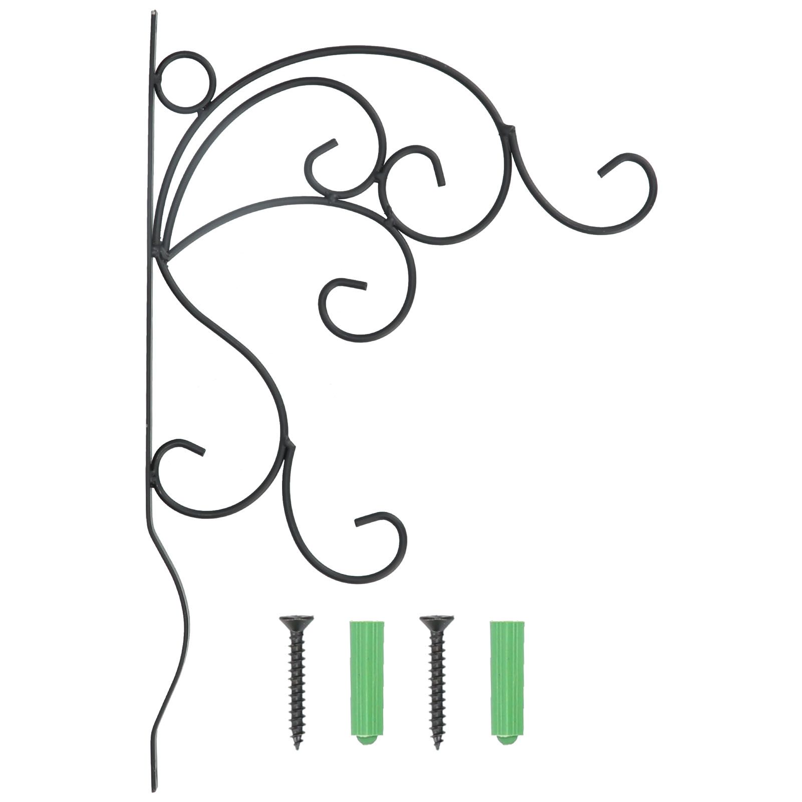 Hanging Plants Bracket Wall Mounted Iron Decorative Planter Hook Hanger with Screws for Living Room Balcony - Image 1