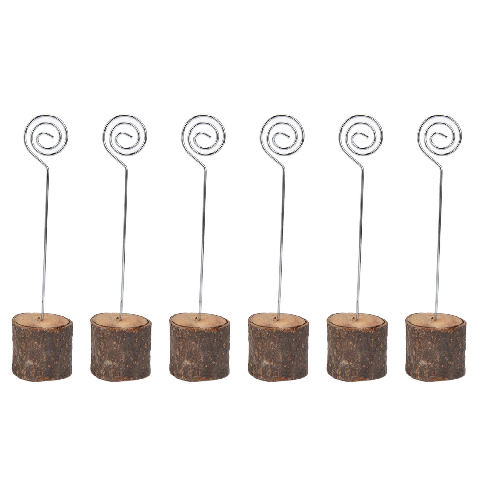20Pcs Premium Wood Place Card Holders with Swirl Wire Name Cards Photo Holders for Wedding Birthday Festival - Image 2