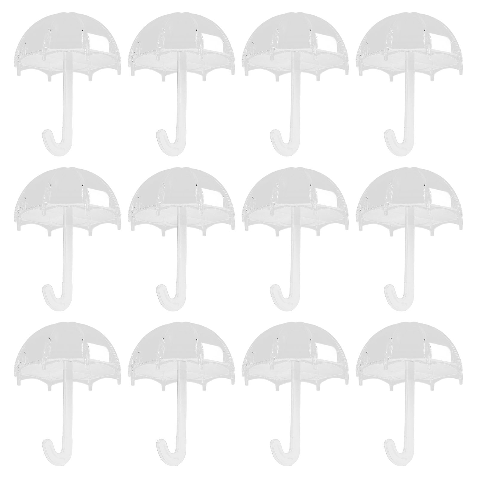 12pcs Umbrella Shaped Candy Box Portable Cute Exquisite Plastic Packaging Gift Box for Birthday PartyWhite - Image 1