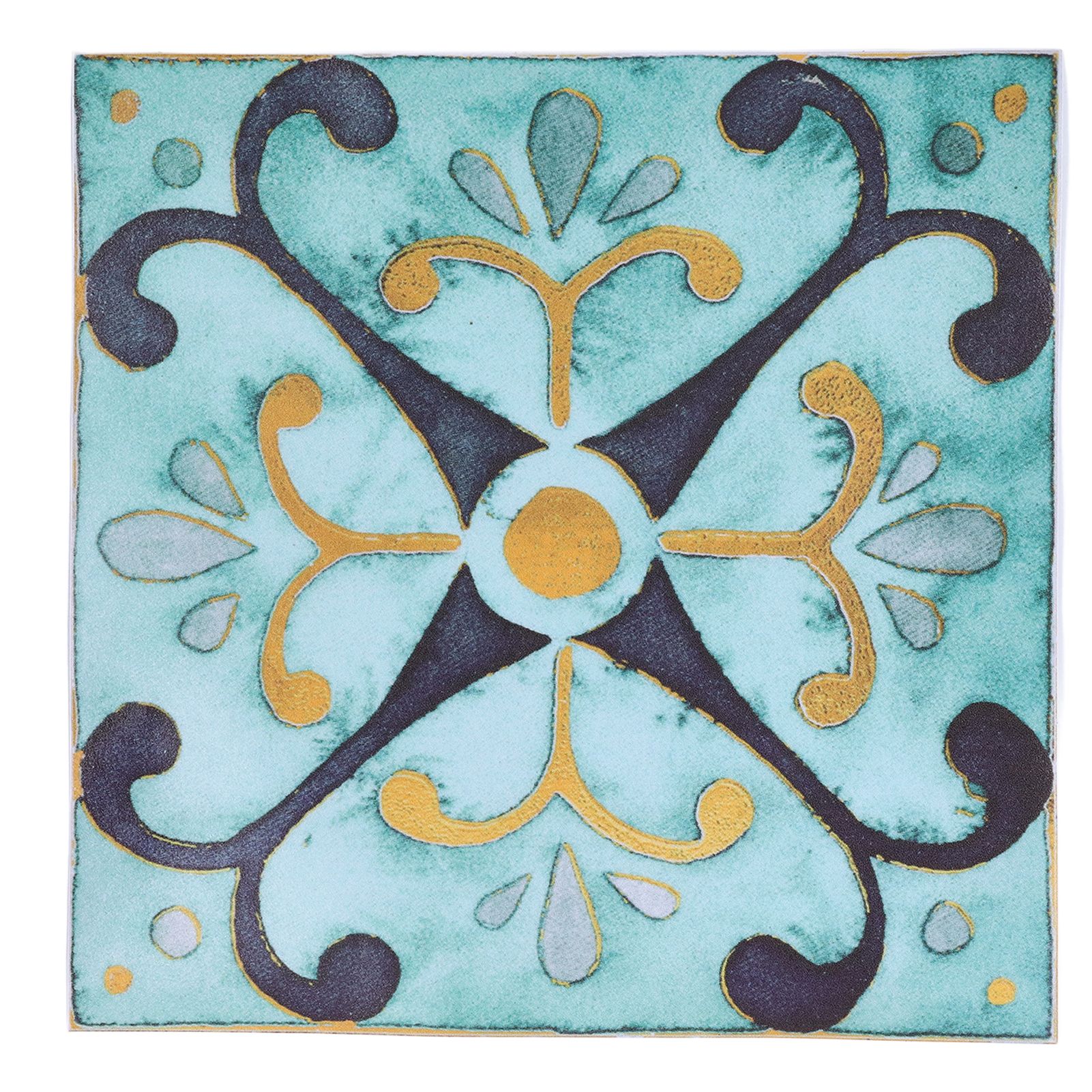 4Pcs/Set Antique Tile Stickers Retro Style Waterproof Self Adhesive Decals for Kitchen Bathroom Decor 30x30cm - Image 2