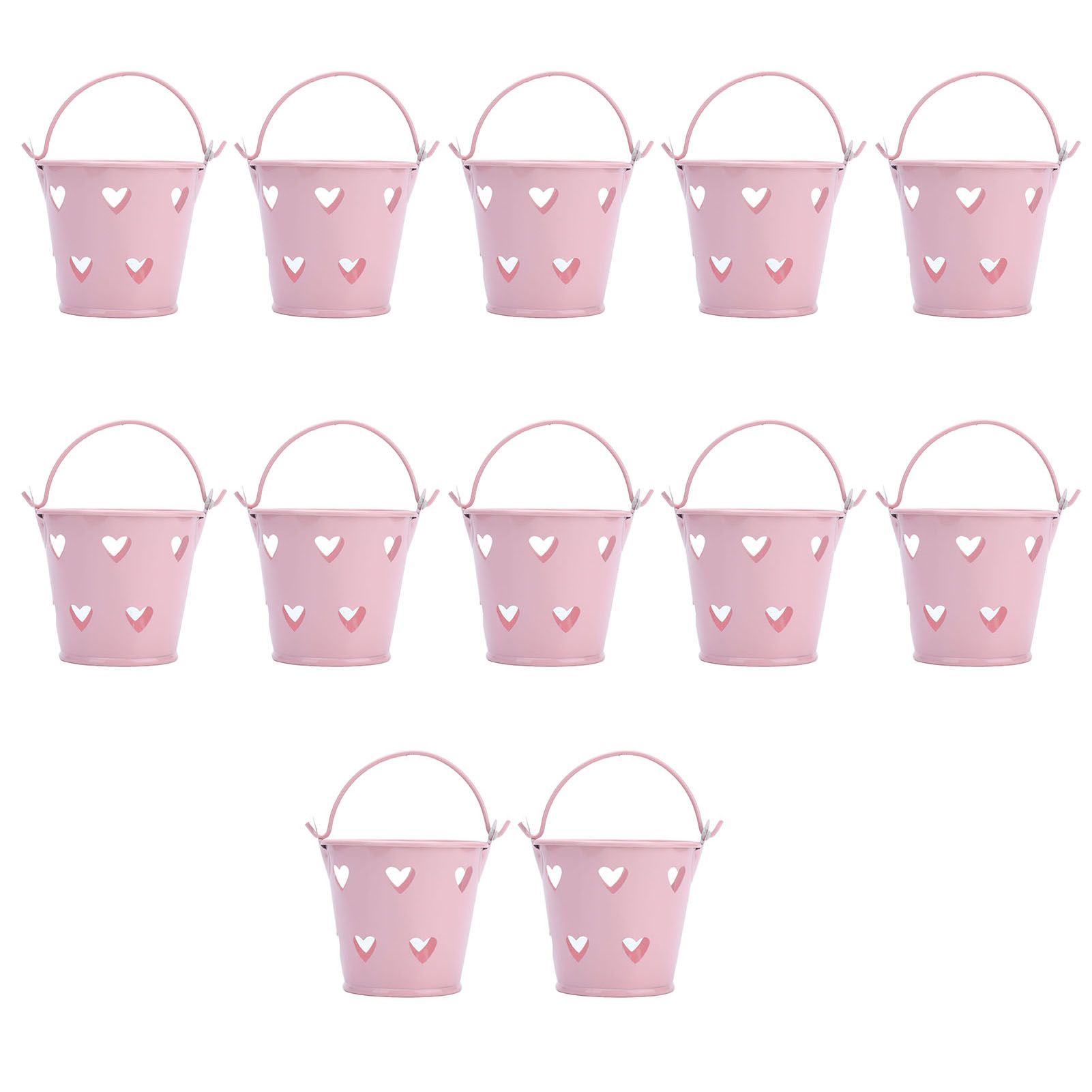12pcs Mini Metal Bucket Hollow Heart Shaped Bucket with Handle for Candies Outdoor Flower Cosmetics - Image 3
