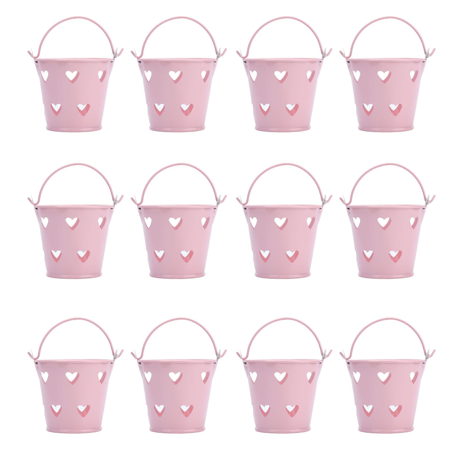 12pcs Mini Metal Bucket Hollow Heart Shaped Bucket with Handle for Candies Outdoor Flower Cosmetics - Image 5