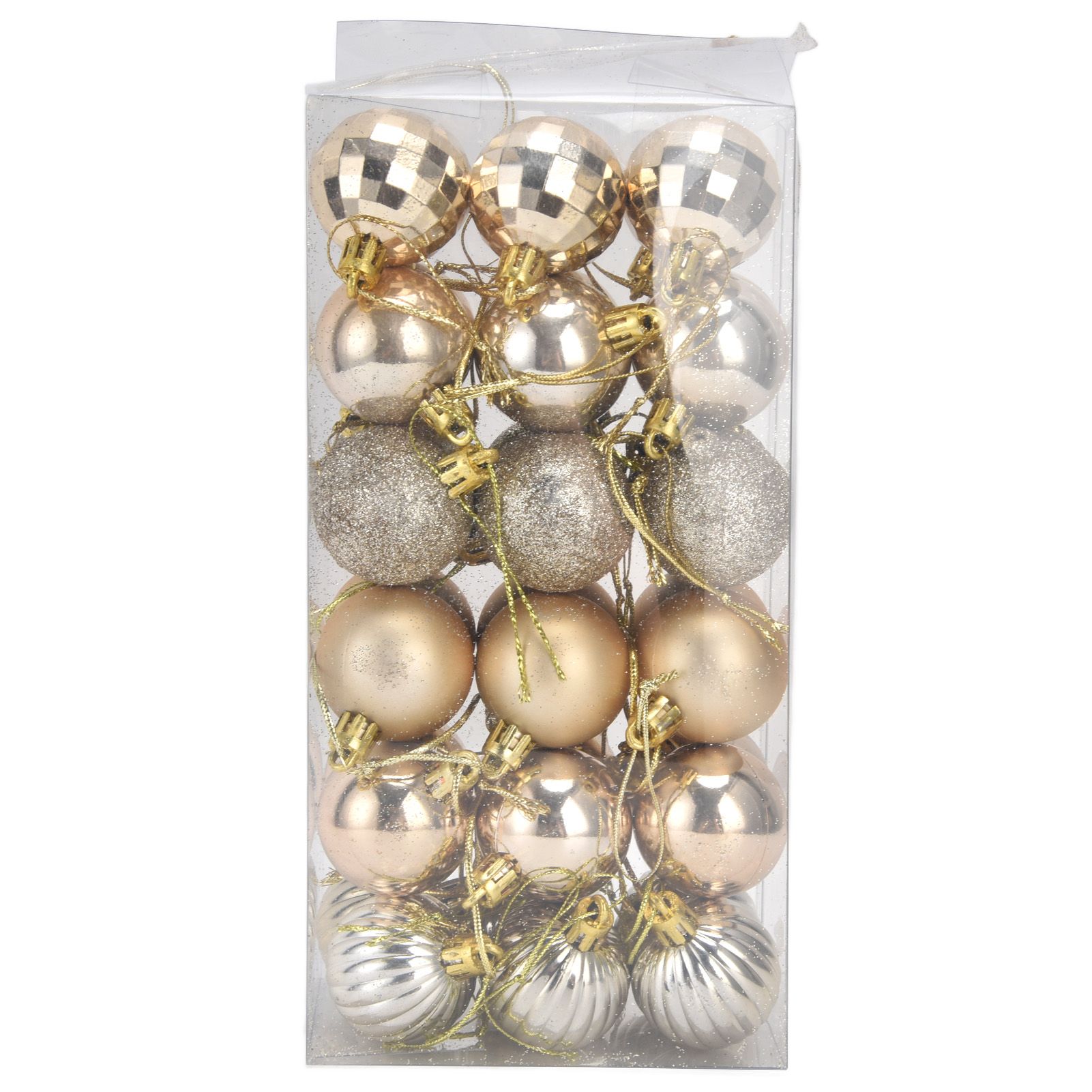 36Pcs Christmas Tree Ball Ornaments Shatterproof Hanging Decorations Xmas Pendant for Festival Holiday PartyGold - Image 1