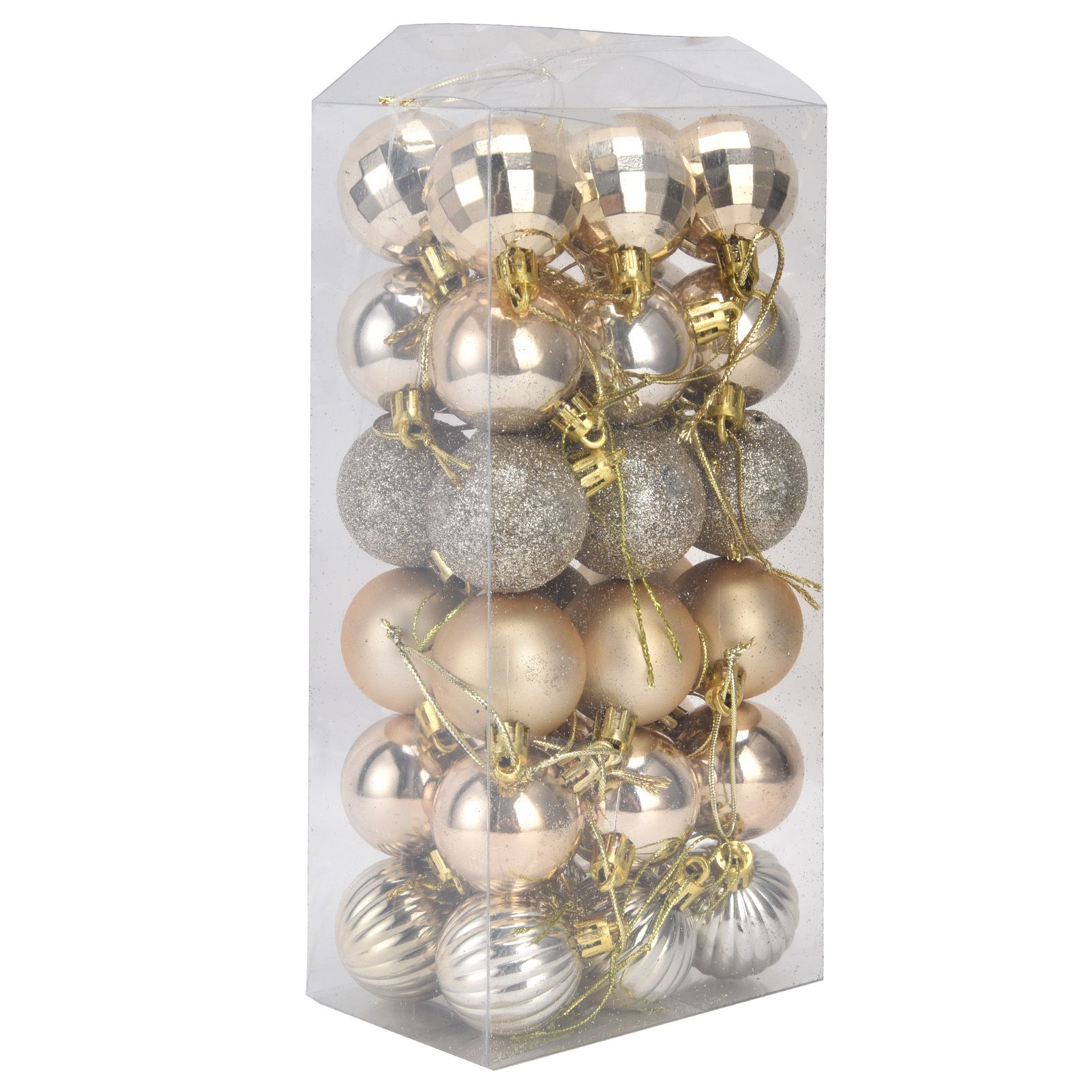 36Pcs Christmas Tree Ball Ornaments Shatterproof Hanging Decorations Xmas Pendant for Festival Holiday PartyGold - Image 2