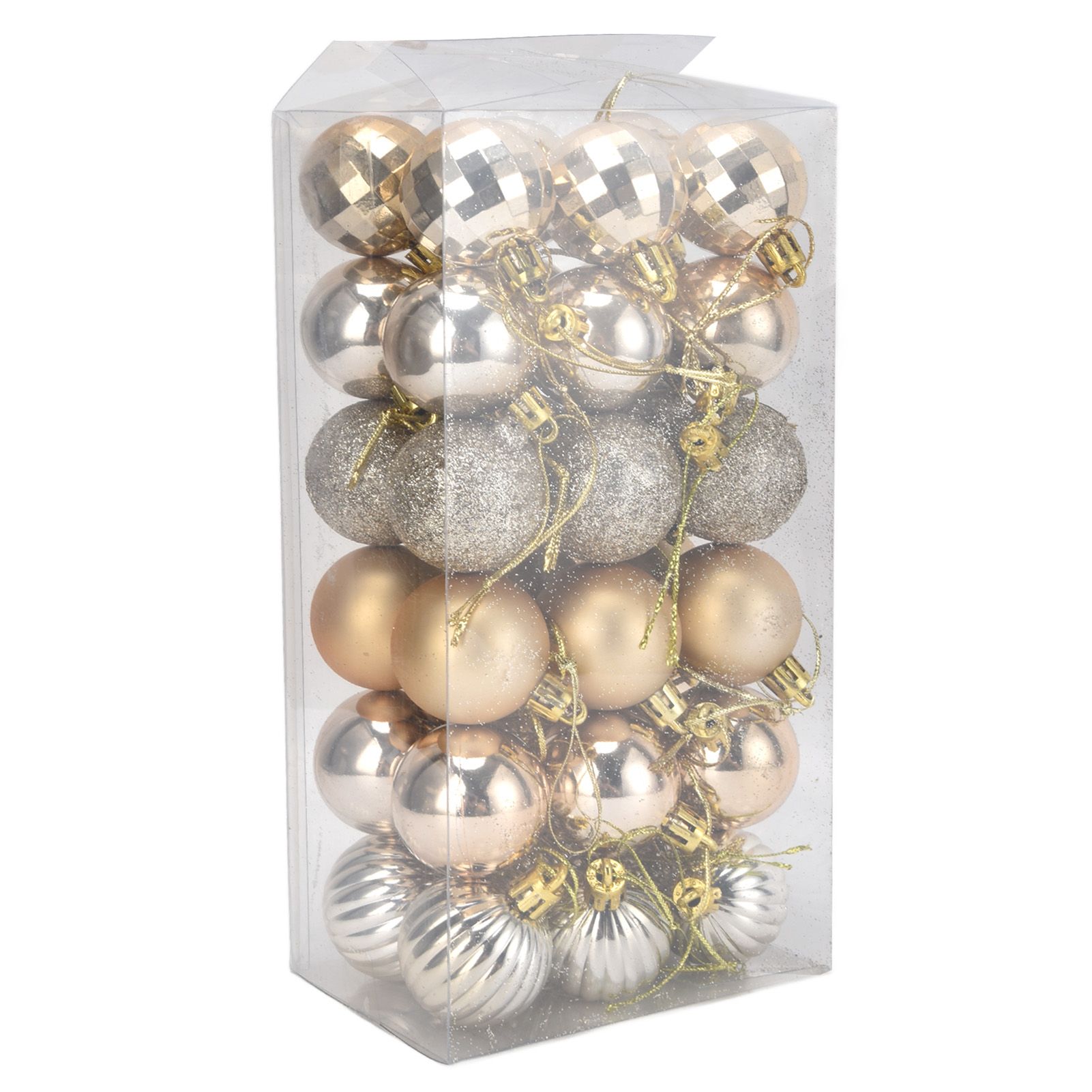 36Pcs Christmas Tree Ball Ornaments Shatterproof Hanging Decorations Xmas Pendant for Festival Holiday PartyGold - Image 6