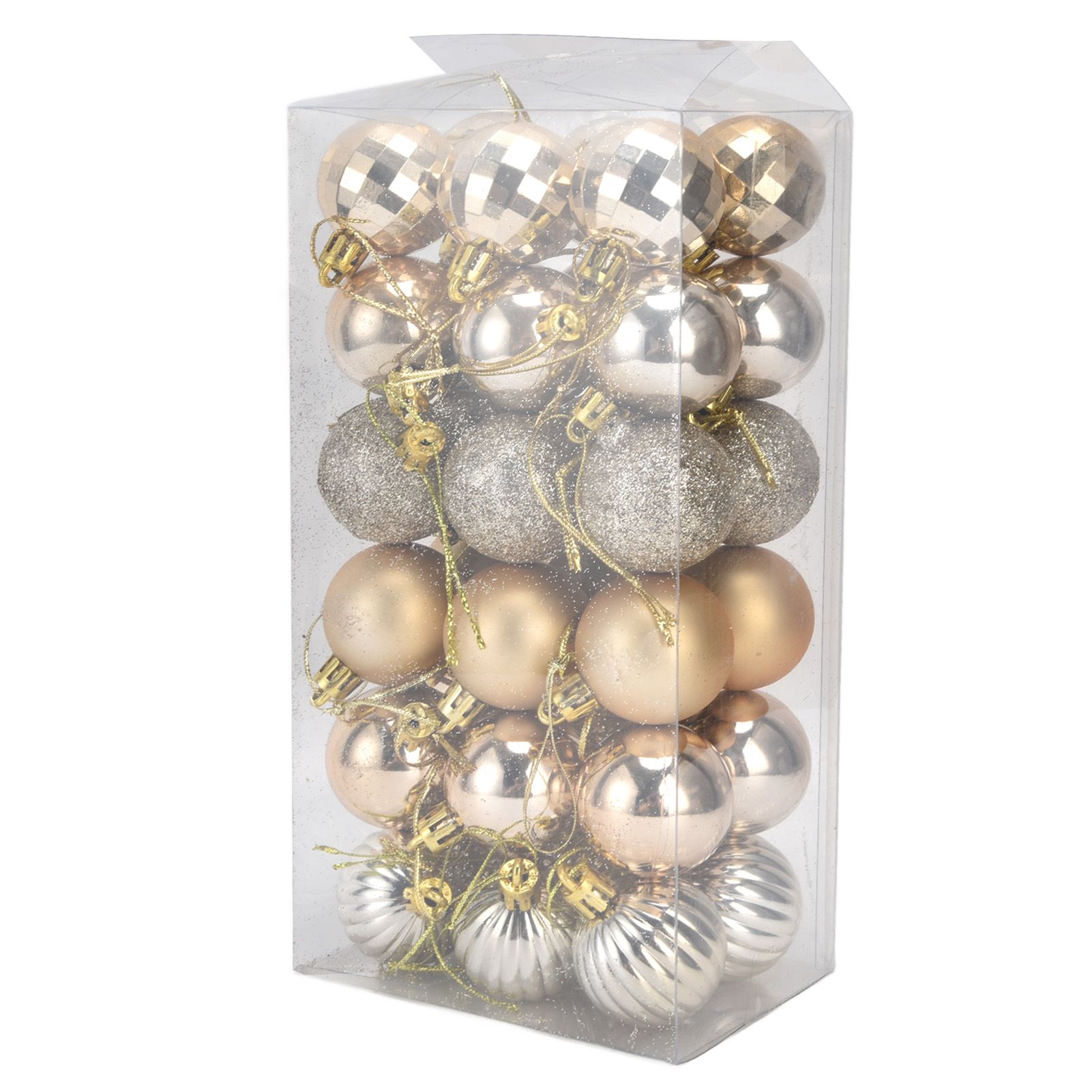 36Pcs Christmas Tree Ball Ornaments Shatterproof Hanging Decorations Xmas Pendant for Festival Holiday PartyGold - Image 7