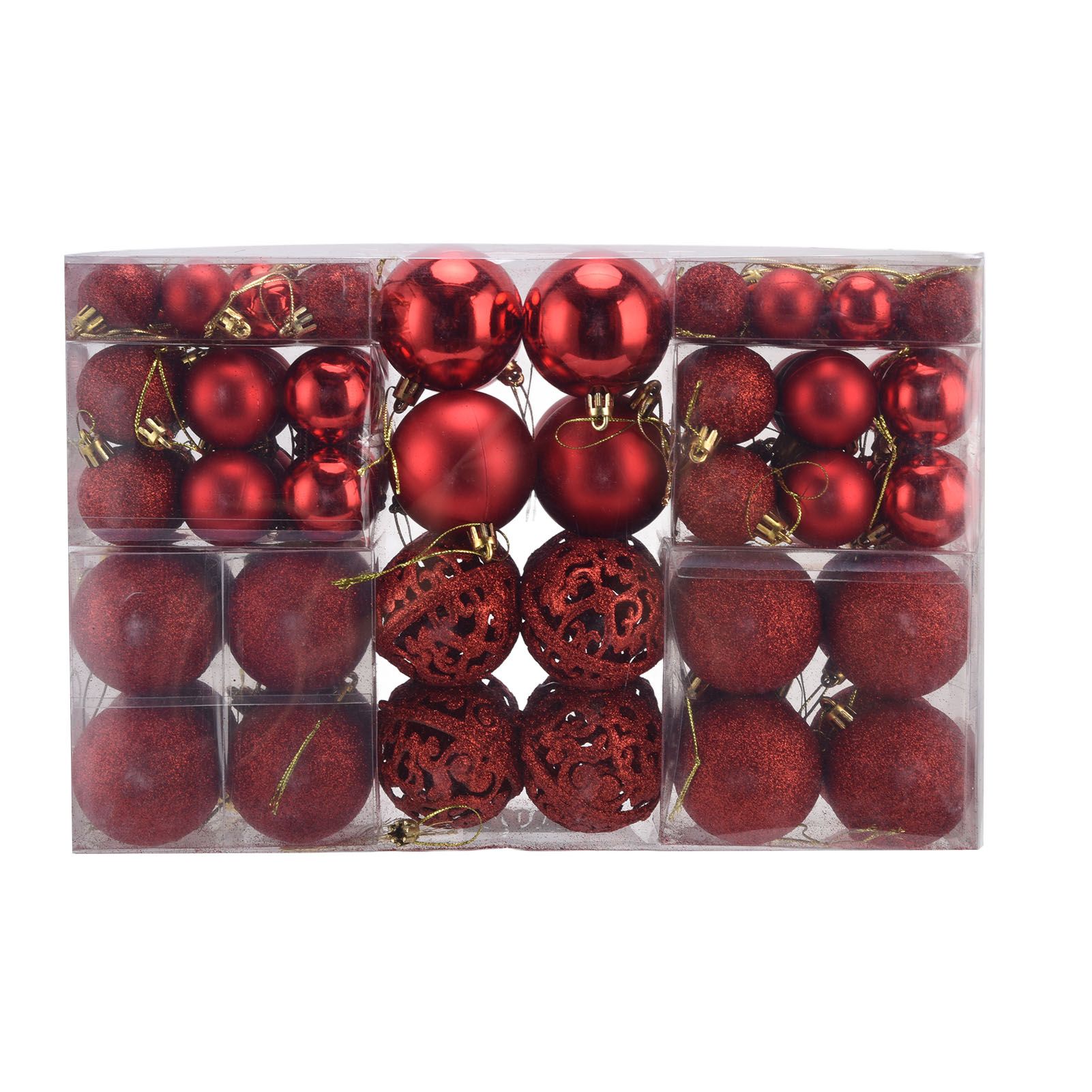 100pcs Christmas Ball Ornaments Shatterproof Hanging Balls for Christmas Tree Party DecorationRed - Image 1