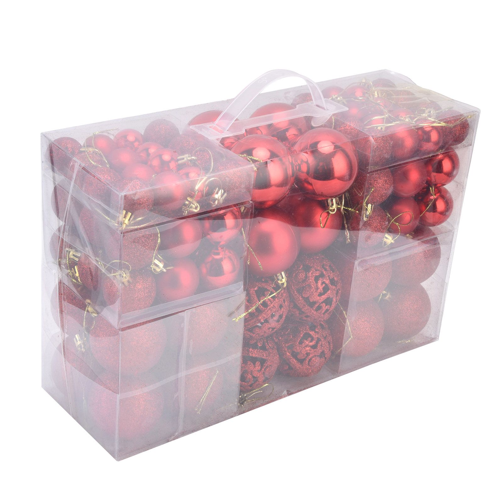 100pcs Christmas Ball Ornaments Shatterproof Hanging Balls for Christmas Tree Party DecorationRed - Image 2