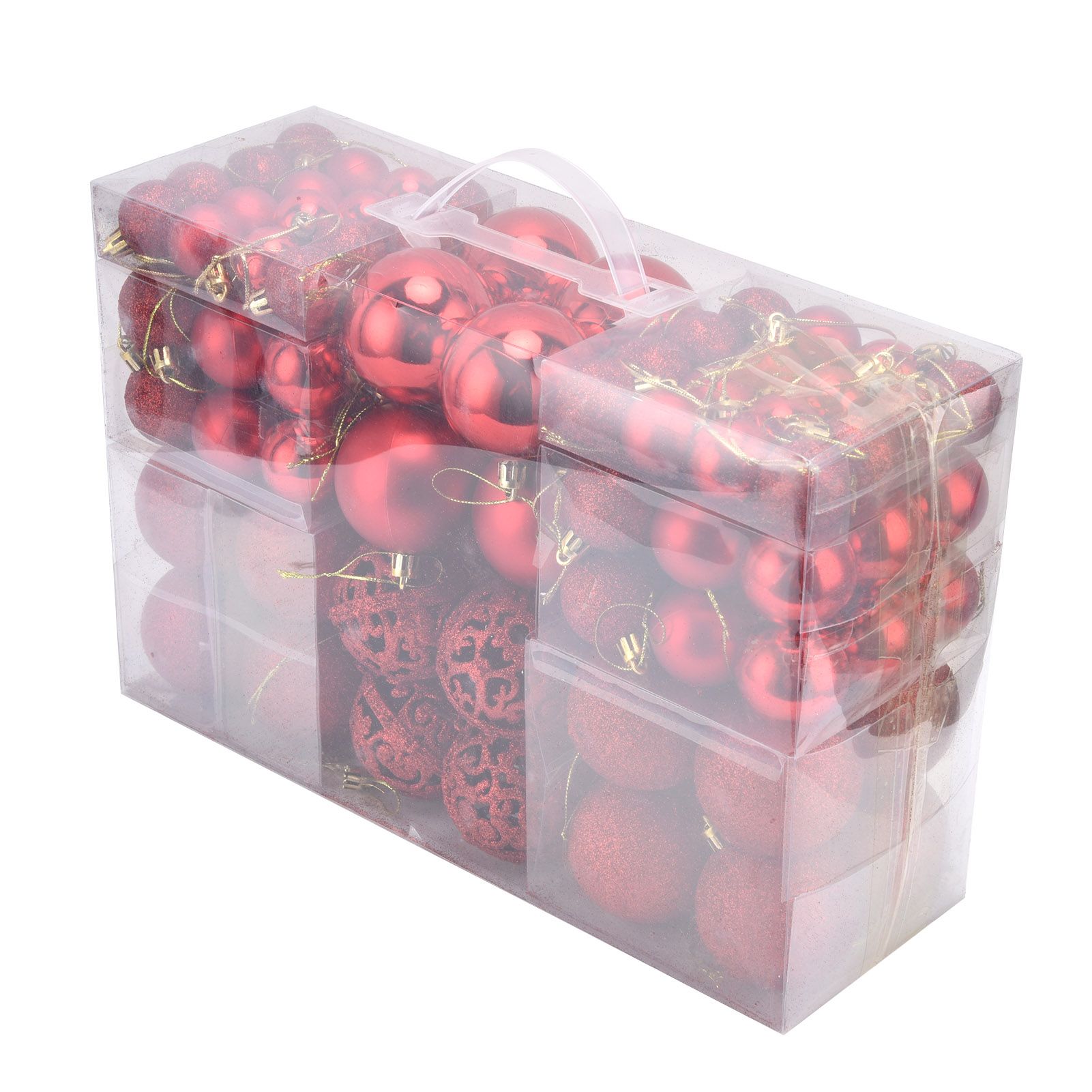 100pcs Christmas Ball Ornaments Shatterproof Hanging Balls for Christmas Tree Party DecorationRed - Image 3