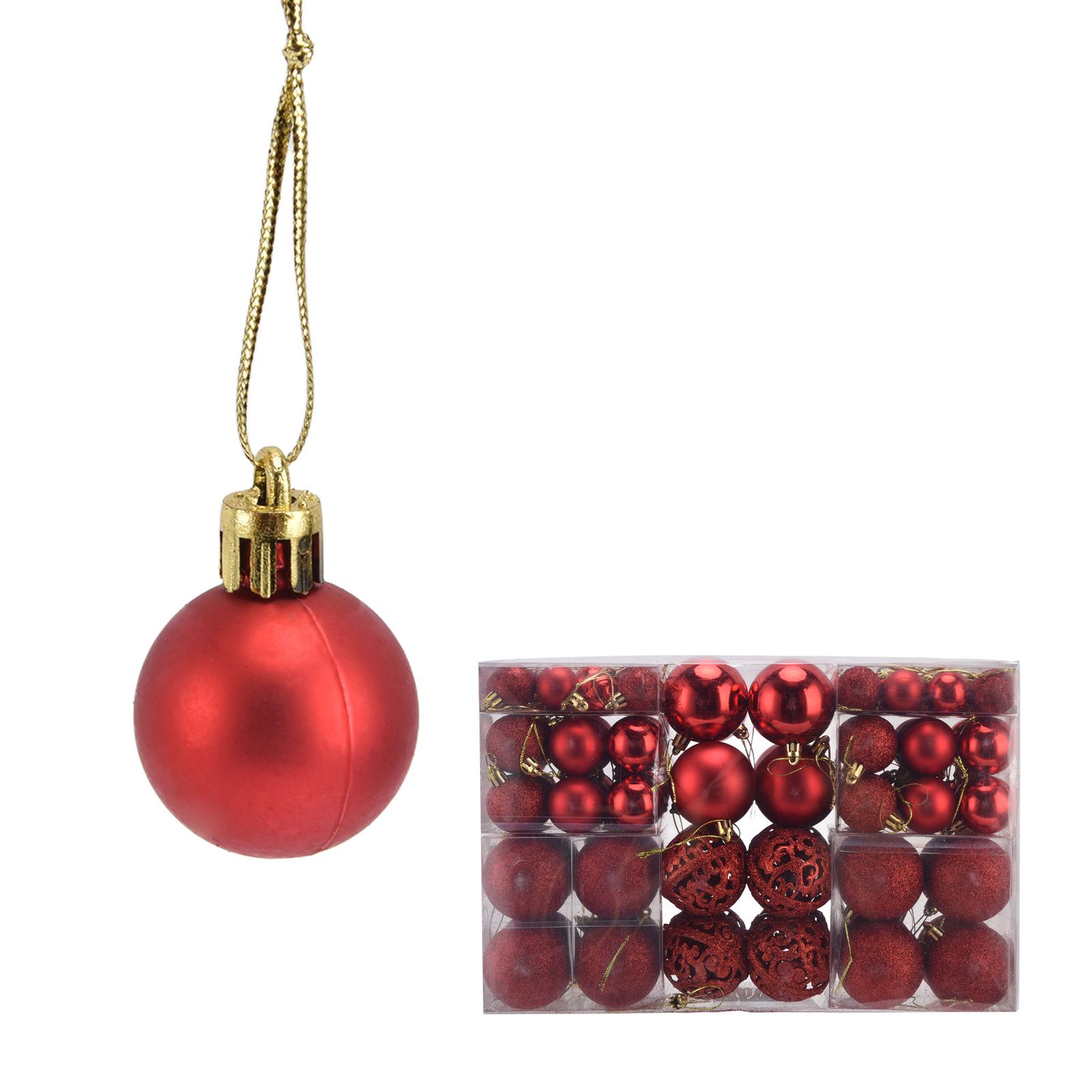 100pcs Christmas Ball Ornaments Shatterproof Hanging Balls for Christmas Tree Party DecorationRed - Image 4