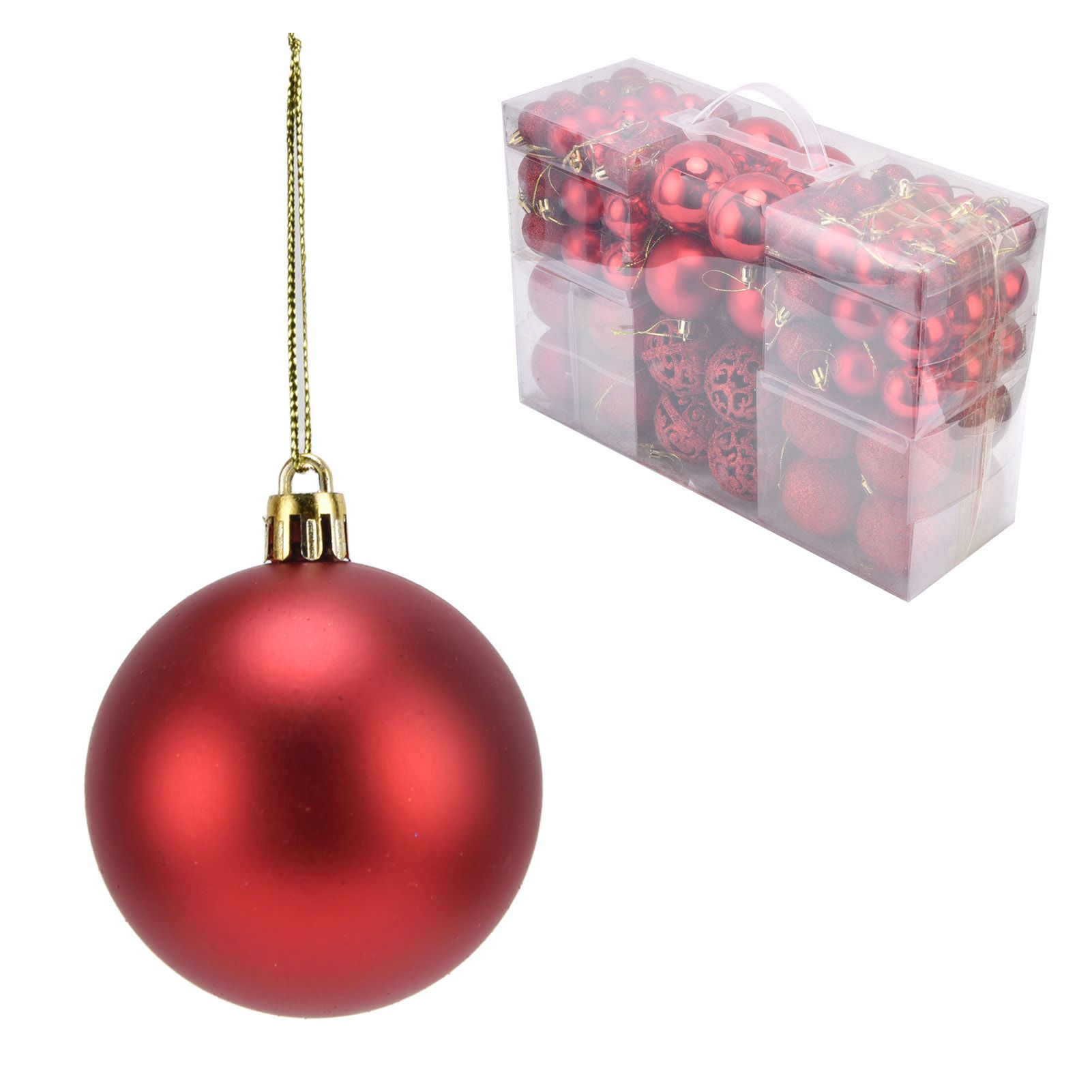 100pcs Christmas Ball Ornaments Shatterproof Hanging Balls for Christmas Tree Party DecorationRed - Image 6
