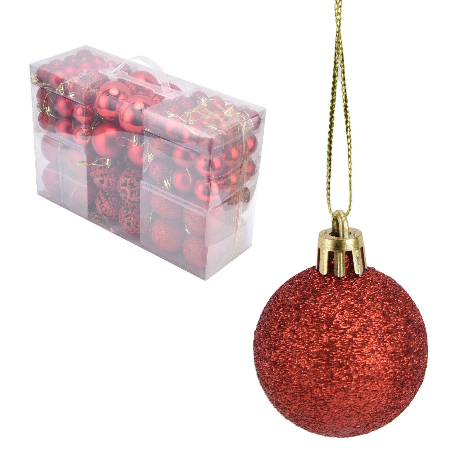 100pcs Christmas Ball Ornaments Shatterproof Hanging Balls for Christmas Tree Party DecorationRed - Image 7