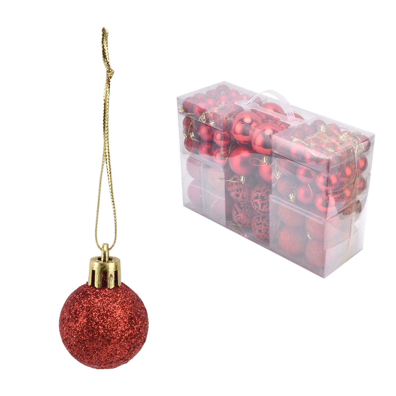 100pcs Christmas Ball Ornaments Shatterproof Hanging Balls for Christmas Tree Party DecorationRed - Image 8