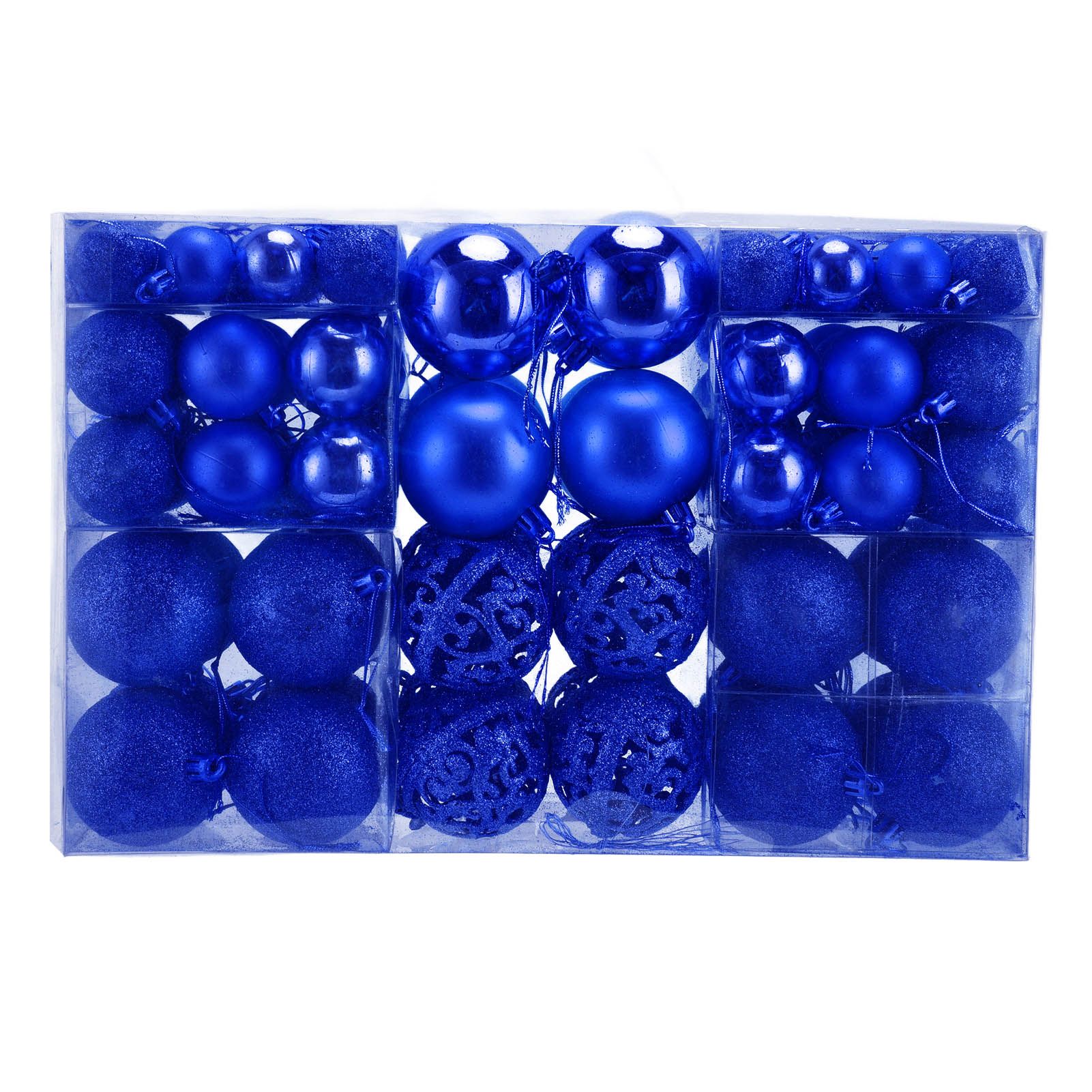 100pcs Christmas Ball Ornaments Shatterproof Hanging Balls for Christmas Tree Party DecorationBlue - Image 1