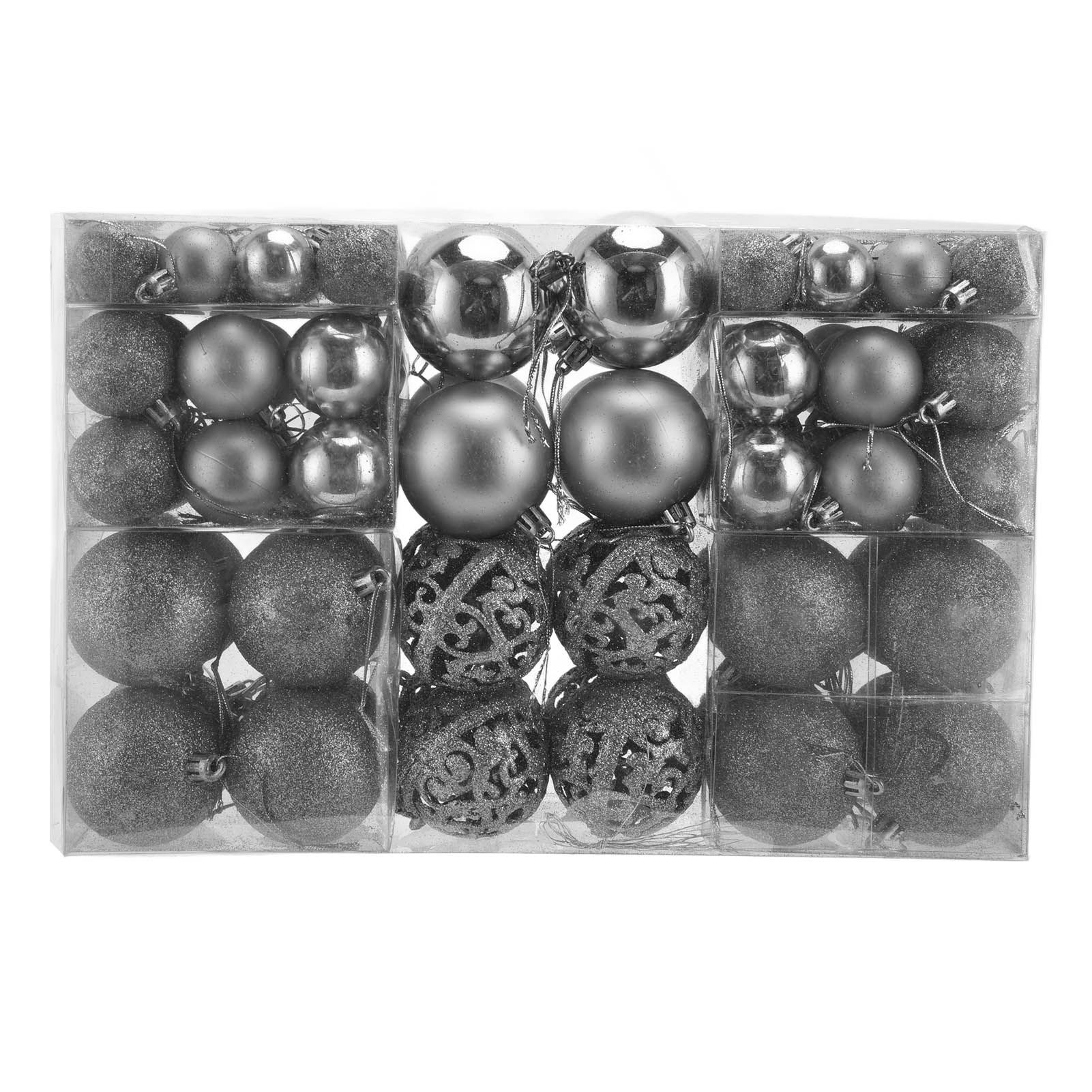 100pcs Christmas Ball Ornaments Shatterproof Hanging Balls for Christmas Tree Party DecorationSilver - Image 1