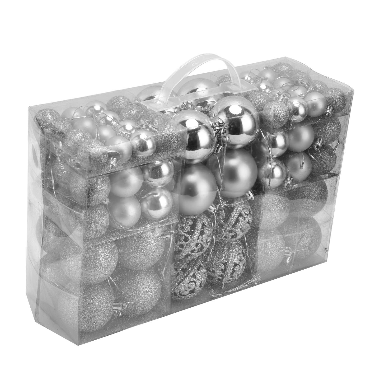 100pcs Christmas Ball Ornaments Shatterproof Hanging Balls for Christmas Tree Party DecorationSilver - Image 2