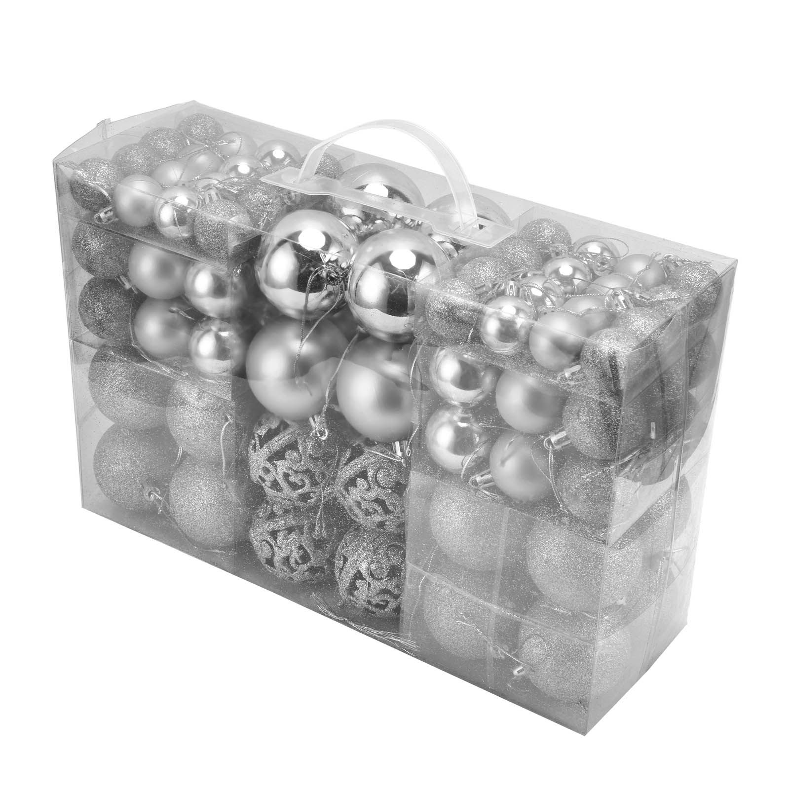 100pcs Christmas Ball Ornaments Shatterproof Hanging Balls for Christmas Tree Party DecorationSilver - Image 3