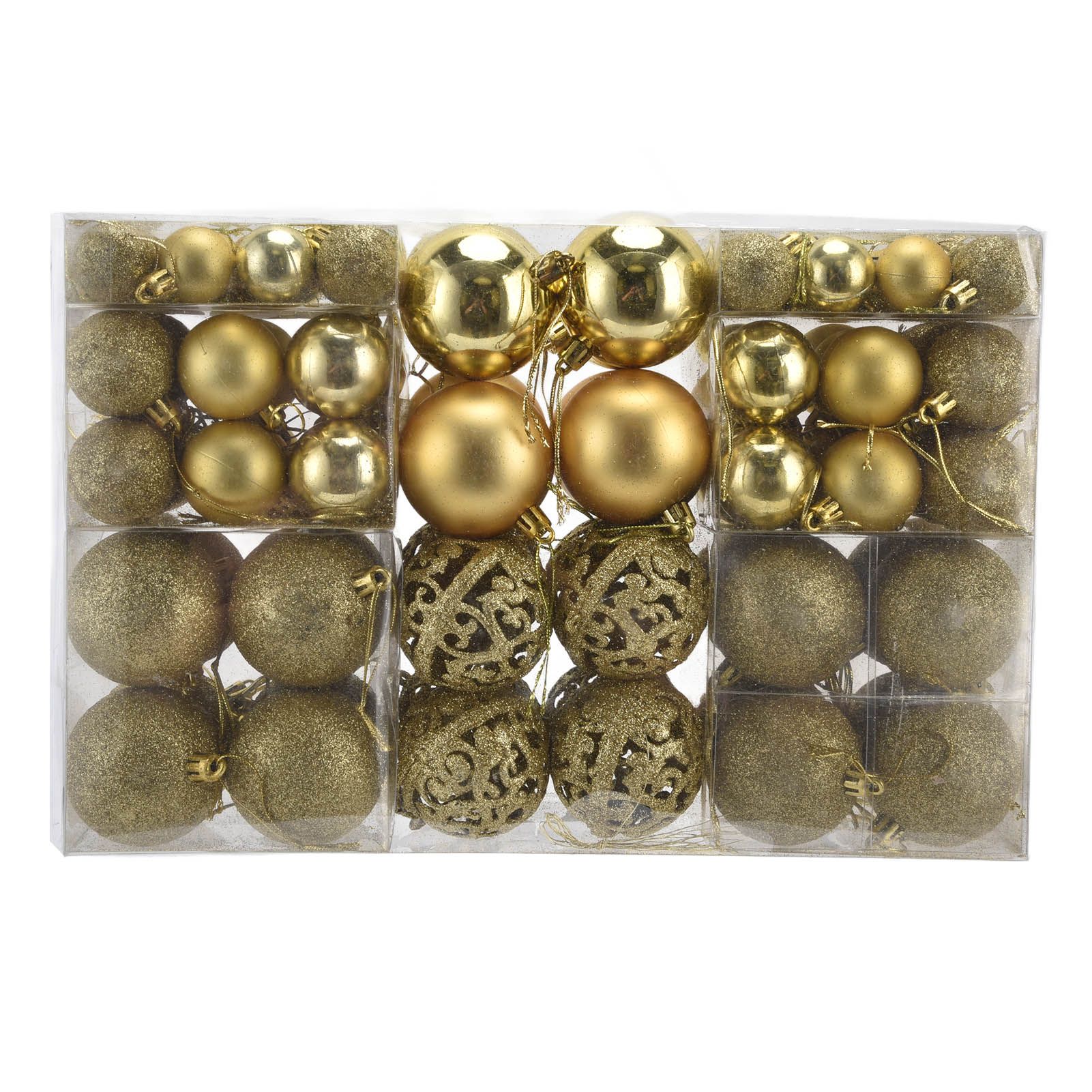 100pcs Christmas Ball Ornaments Shatterproof Hanging Balls for Christmas Tree Party DecorationGold - Image 1