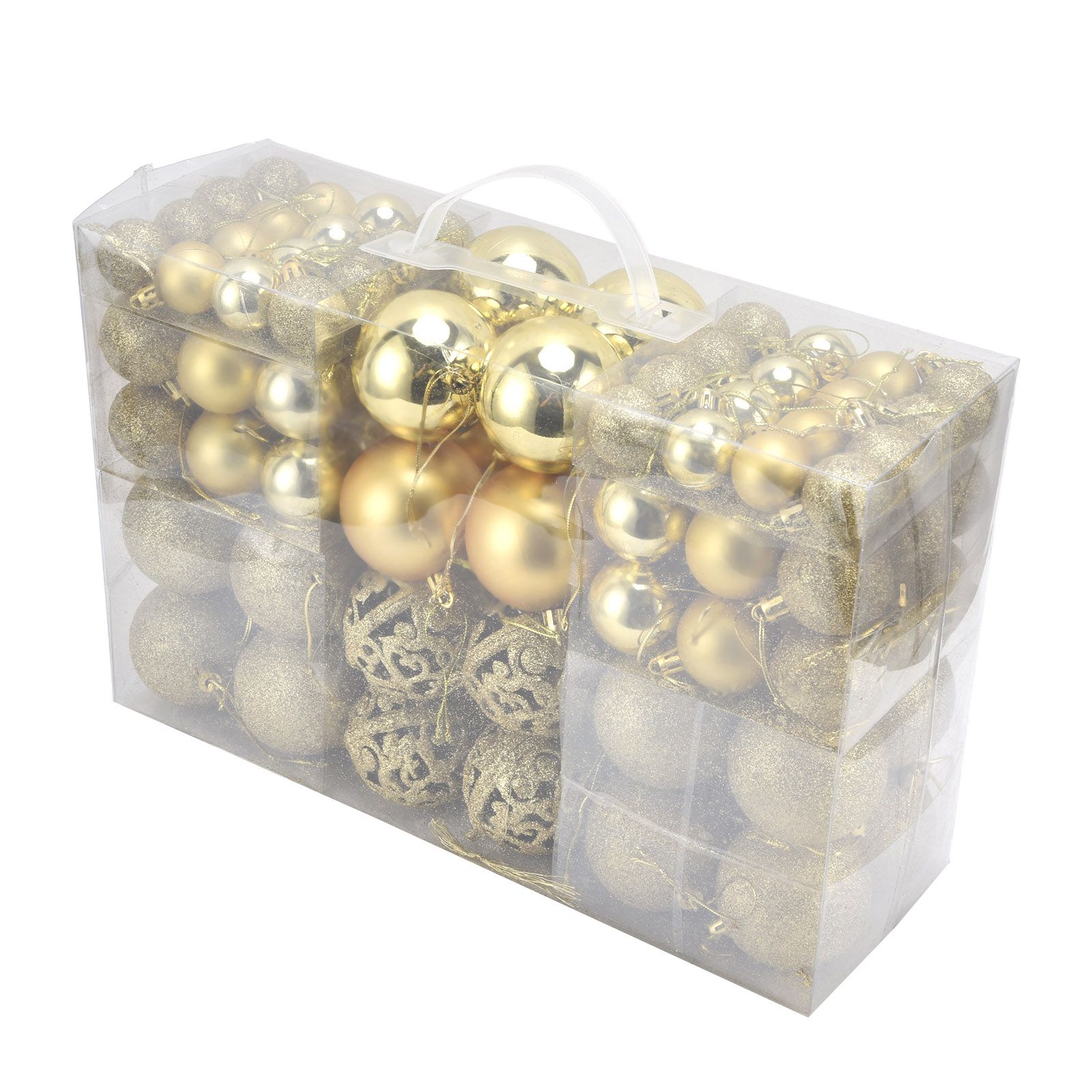 100pcs Christmas Ball Ornaments Shatterproof Hanging Balls for Christmas Tree Party DecorationGold - Image 3