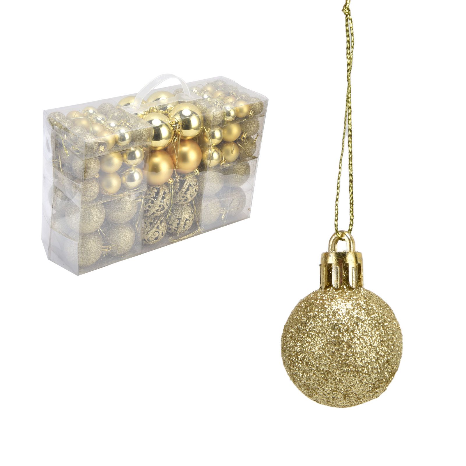 100pcs Christmas Ball Ornaments Shatterproof Hanging Balls for Christmas Tree Party DecorationGold - Image 4