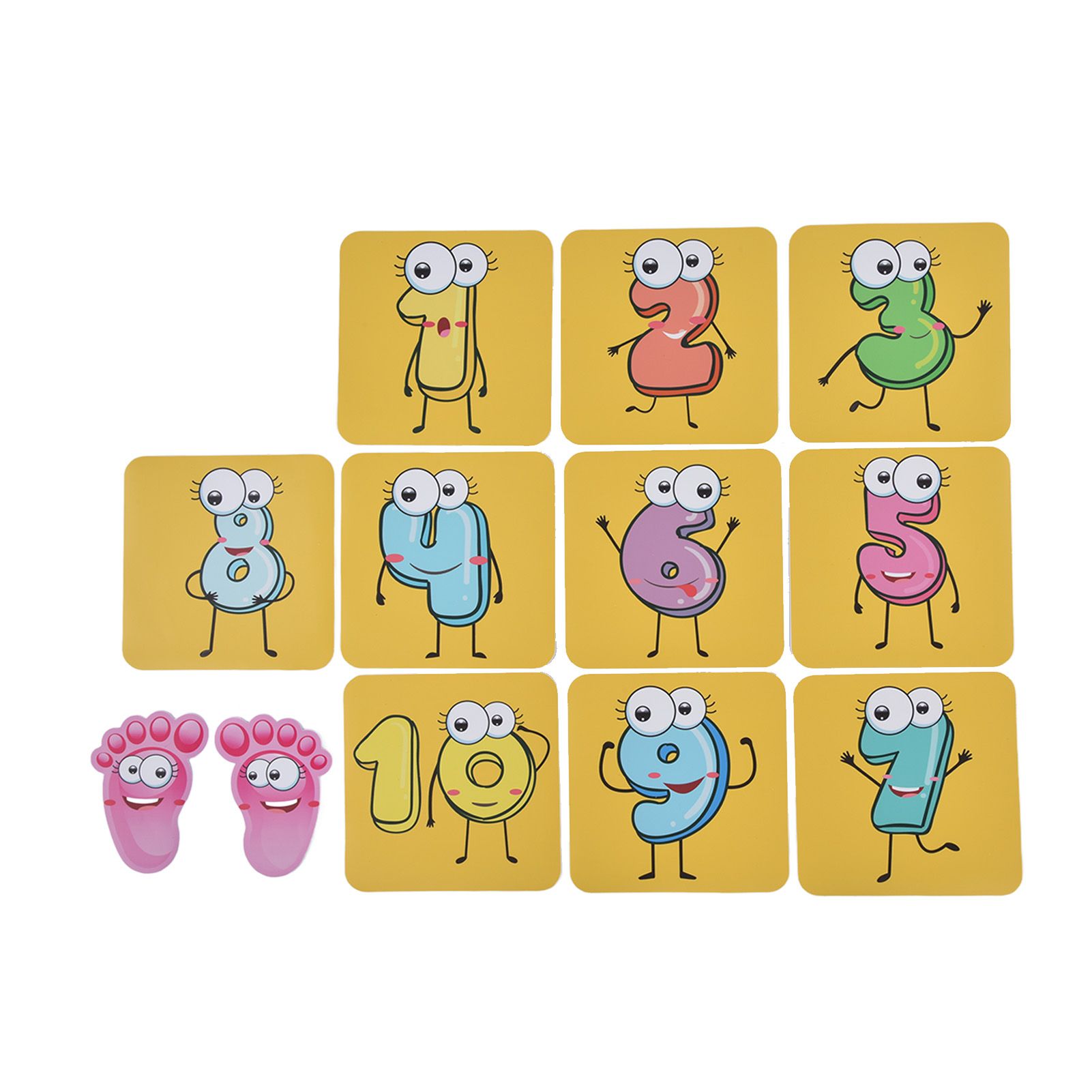 12PCS/Set Game Floor Sticker DIY Kids Game Ground Sticker Cartoon Number Sticker for Nursery - Image 1