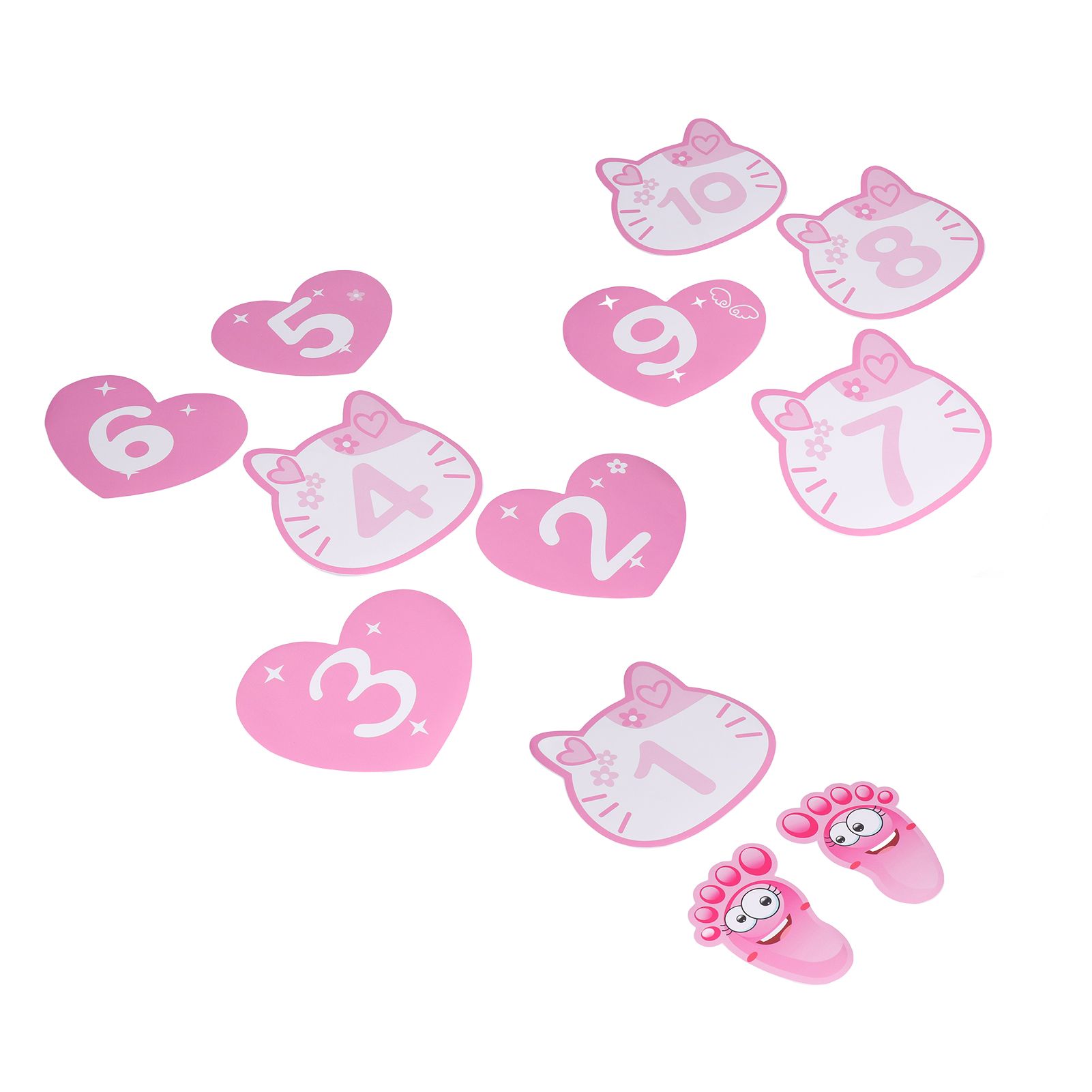 Removable 10 Number Hopscotch Stickers Children Room Floor Decoration Pink Cartoon Number Hopscotch Footprints Stickers - Image 8