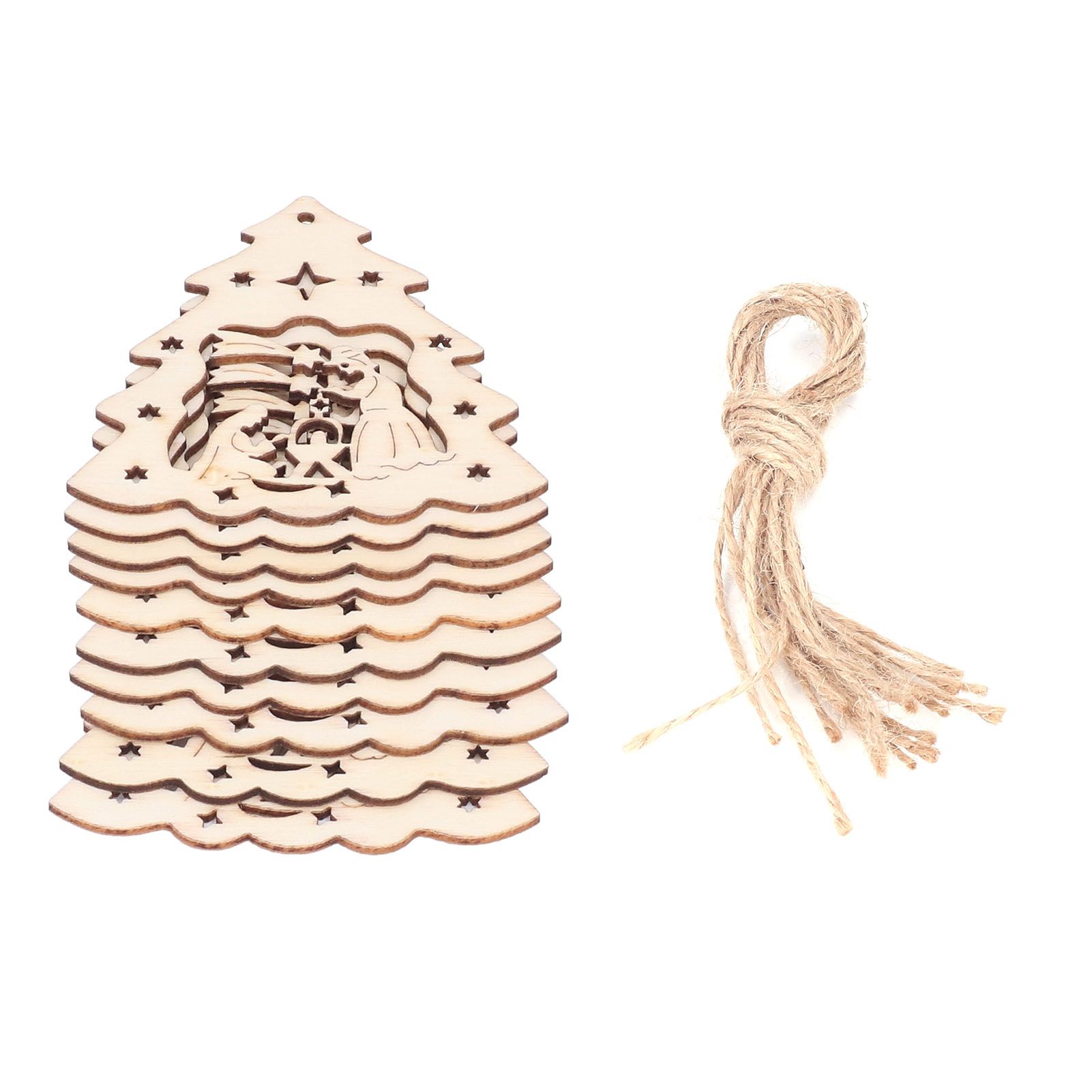 Wooden Hanging Ornaments Hollow DIY Christmas Tree Decorative Pendants Home Decoration AccessoriesJM00204 - Image 1