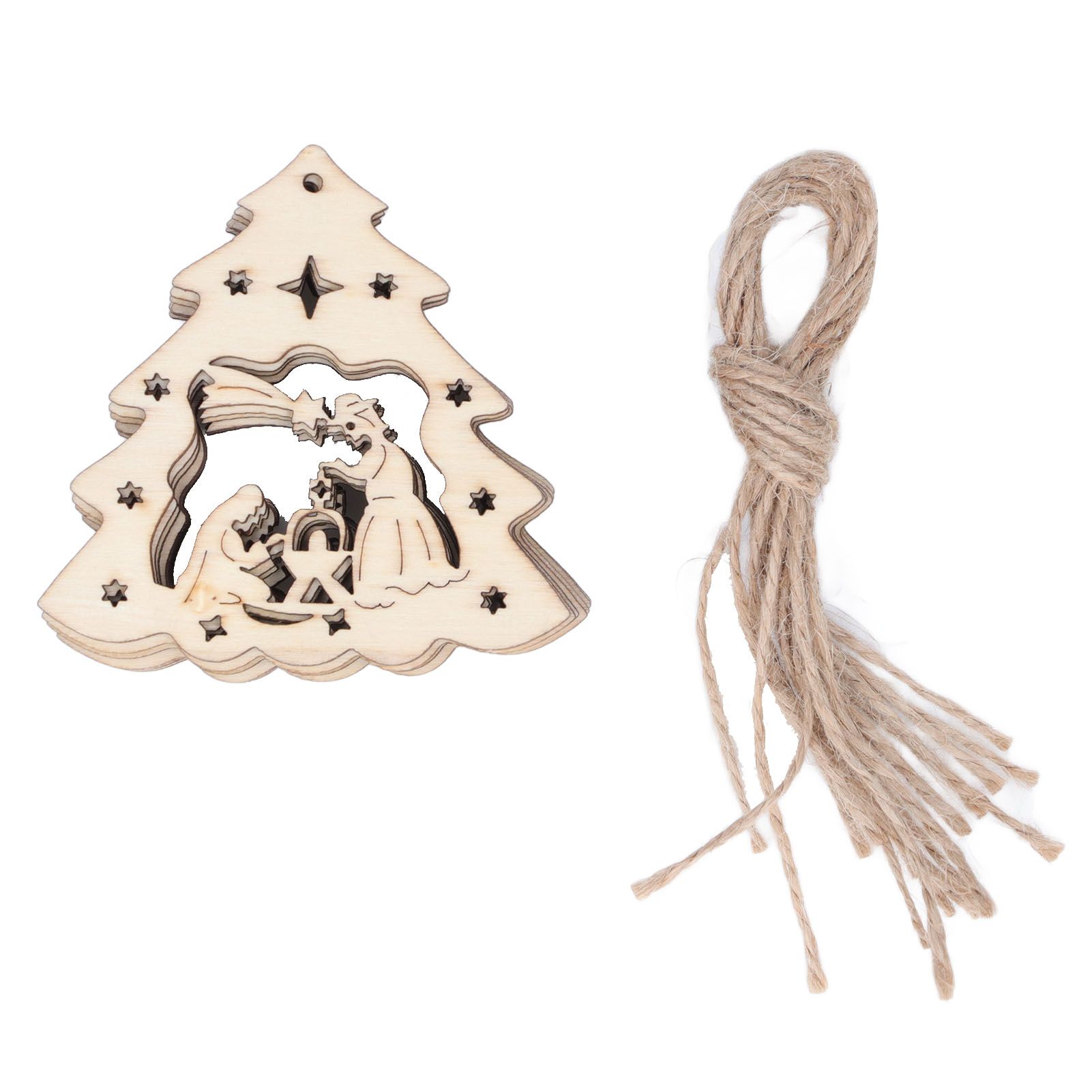 Wooden Hanging Ornaments Hollow DIY Christmas Tree Decorative Pendants Home Decoration AccessoriesJM00204 - Image 2