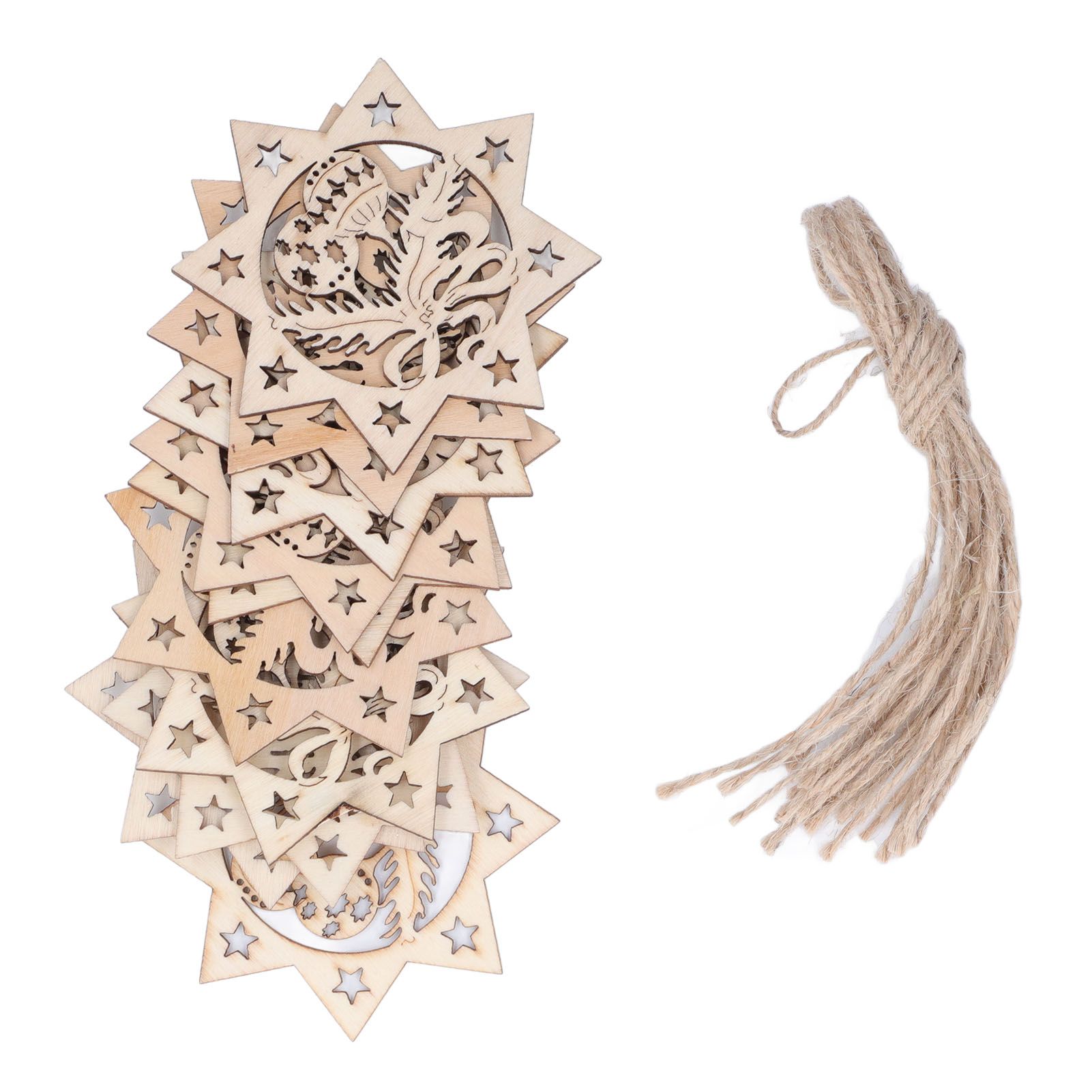 Wooden Hanging Ornaments Hollow DIY Christmas Tree Decorative Pendants Home Decoration AccessoriesJM00207 - Image 1