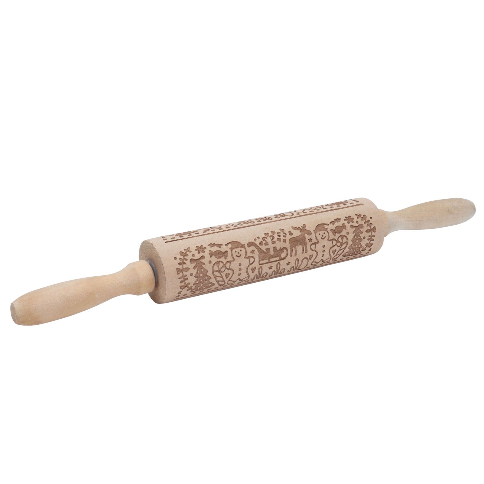 Rolling Pin Wooden Christmas Print Dough Roller Kitchen Tool for Pastries Pizza Biscuits Baking - Image 6