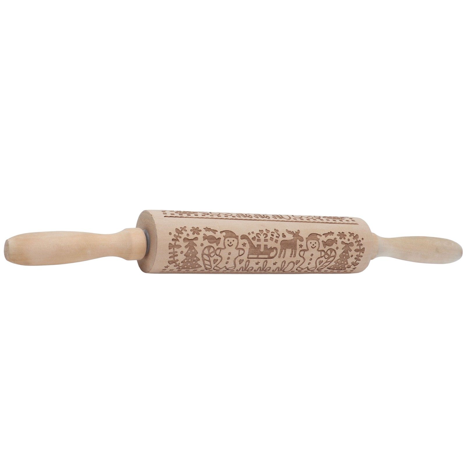 Rolling Pin Wooden Christmas Print Dough Roller Kitchen Tool for Pastries Pizza Biscuits Baking - Image 8