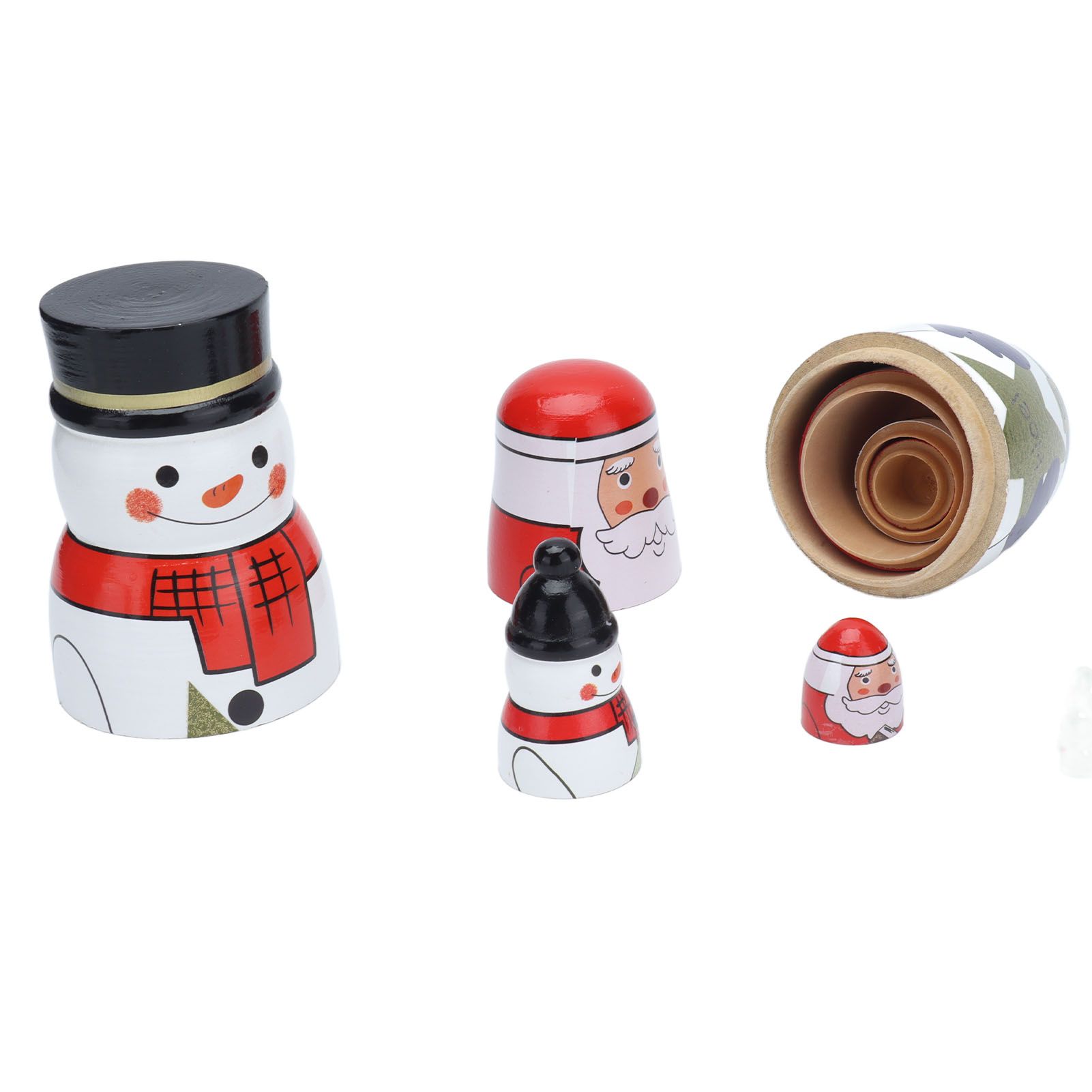 5pcs Nesting Dolls Glossy Round Unique Christmas Style Attractive Decorative Ornaments for Festive Gifts - Image 5