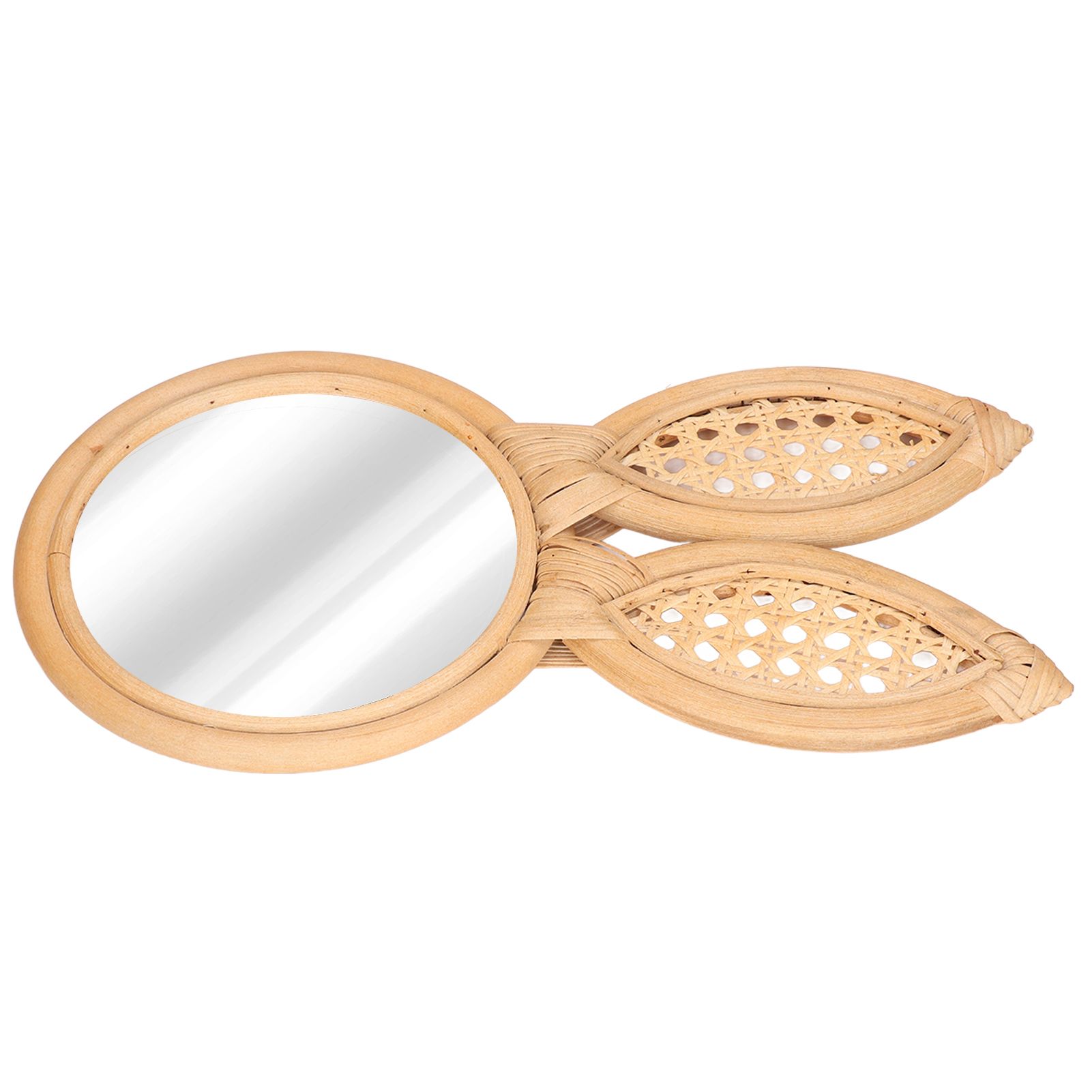Decorative Mirror Cute Bunny Shape Exquisite Rattan Hanging Wall Mirror for Makeup Home Bedroom Decoration Gift - Image 2