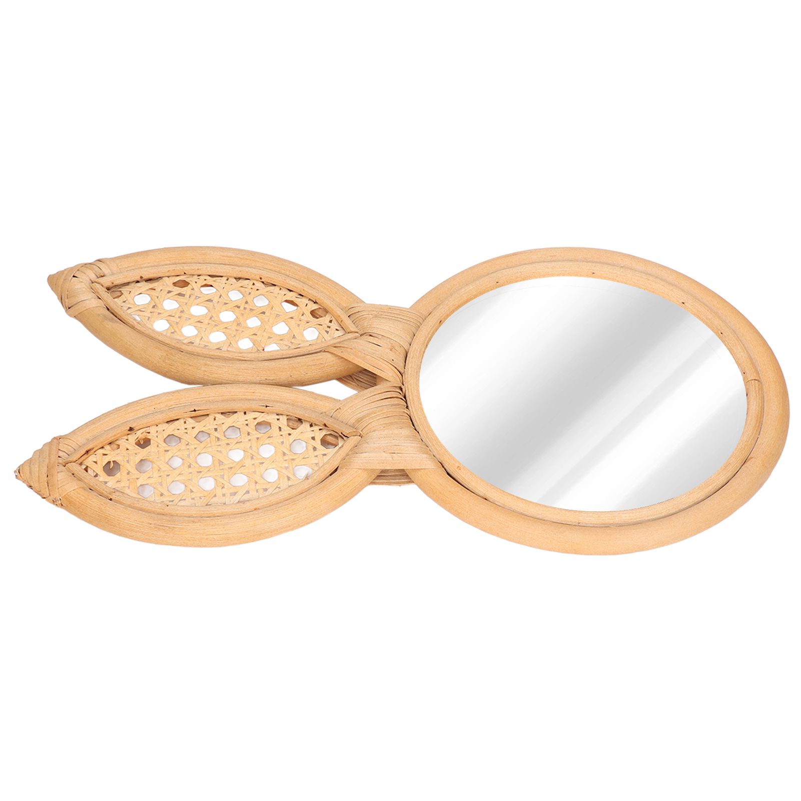 Decorative Mirror Cute Bunny Shape Exquisite Rattan Hanging Wall Mirror for Makeup Home Bedroom Decoration Gift - Image 4