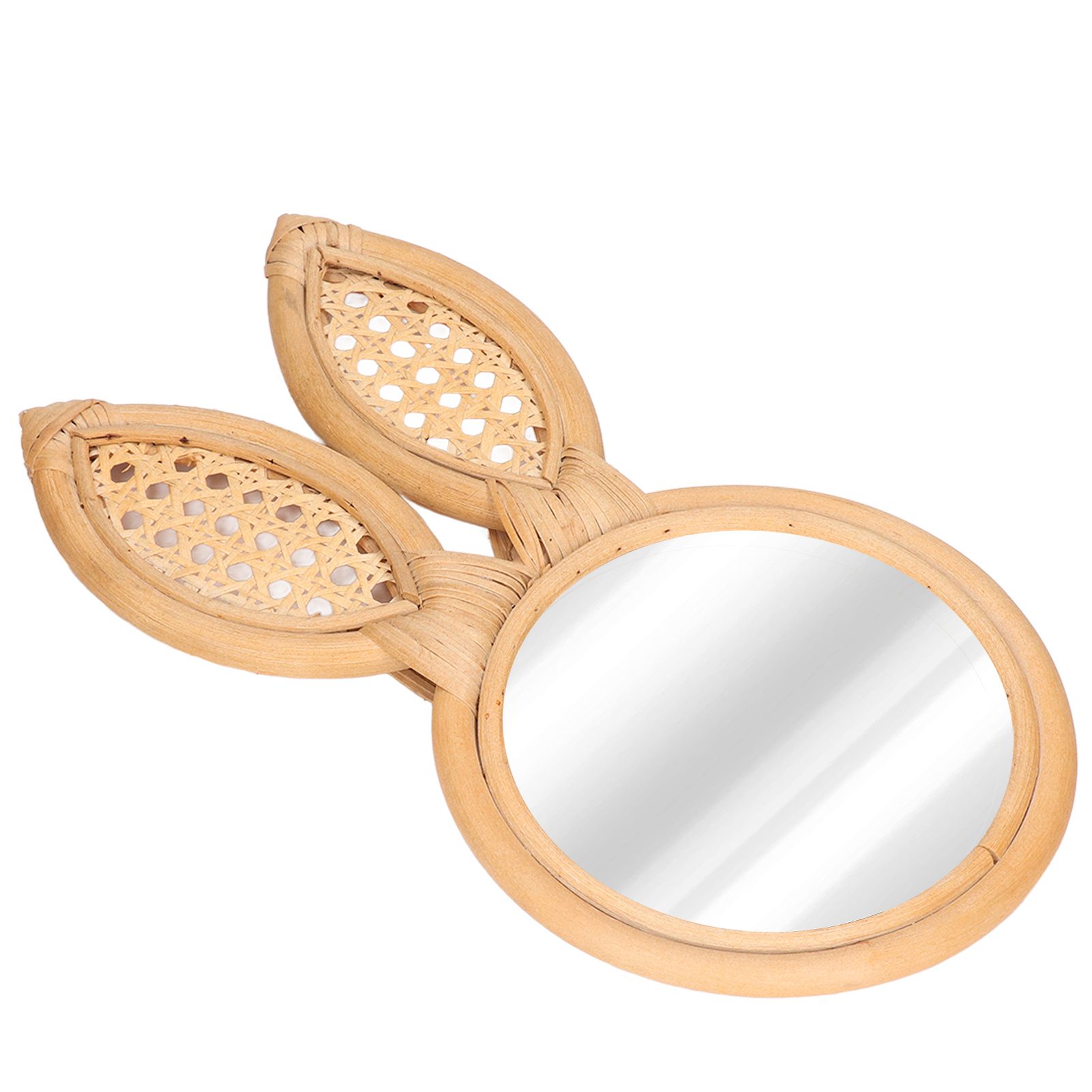 Decorative Mirror Cute Bunny Shape Exquisite Rattan Hanging Wall Mirror for Makeup Home Bedroom Decoration Gift - Image 6