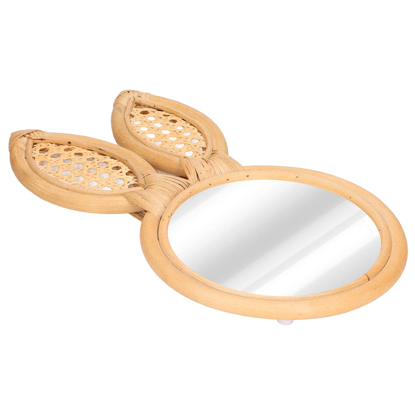 Decorative Mirror Cute Bunny Shape Exquisite Rattan Hanging Wall Mirror for Makeup Home Bedroom Decoration Gift - Image 8