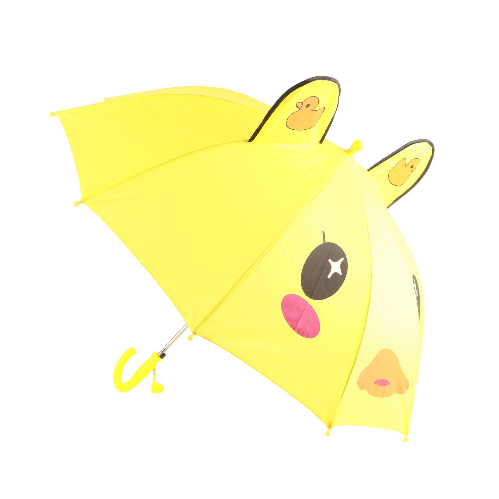 Kid Umbrella Lovely Cartoon Animal Easy Operation Light Weight Girls Umbrella for Raining Clear DayYellow - Image 4
