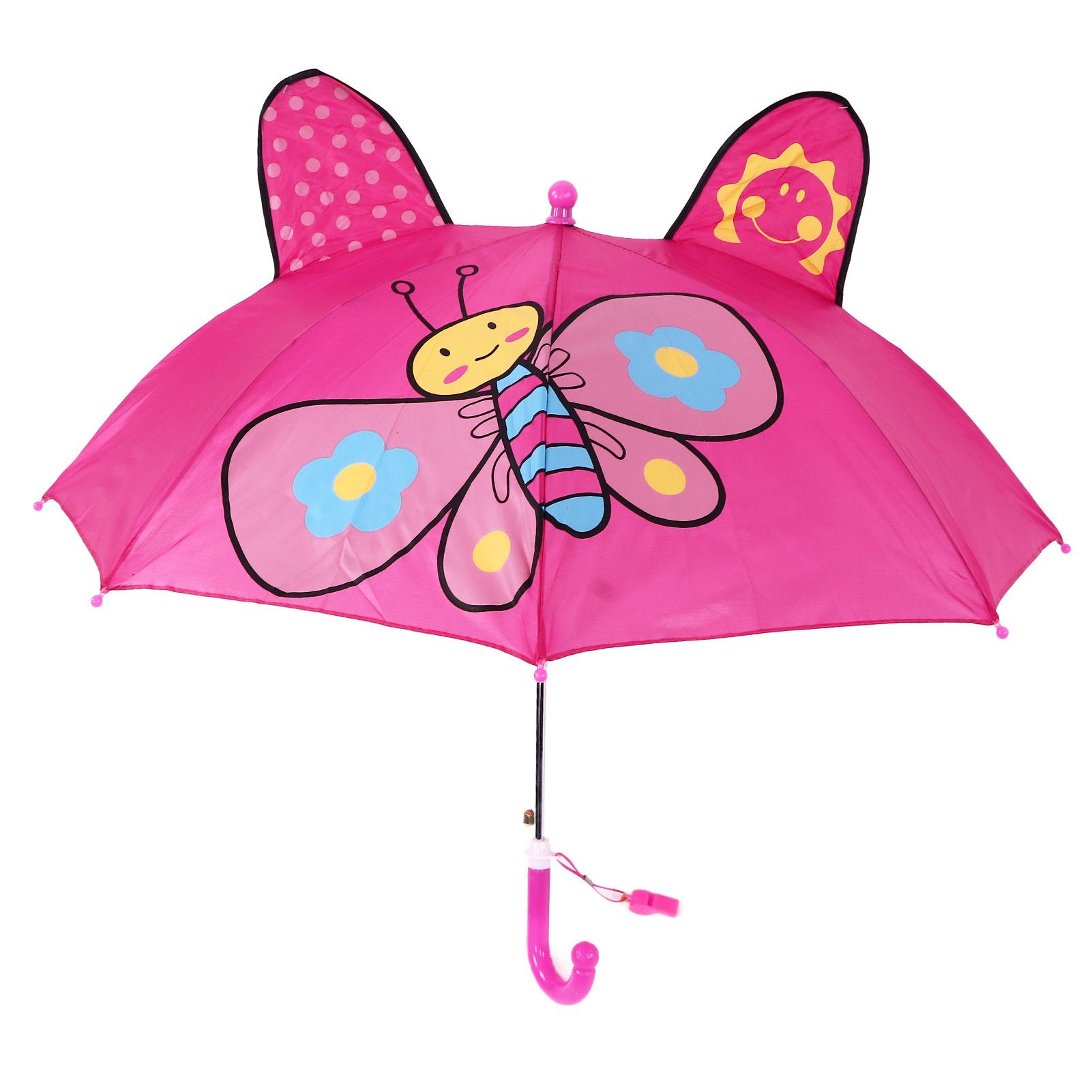 Kid Umbrella Lovely Cartoon Animal Easy Operation Light Weight Girls Umbrella for Raining Clear DayRose Red - Image 2