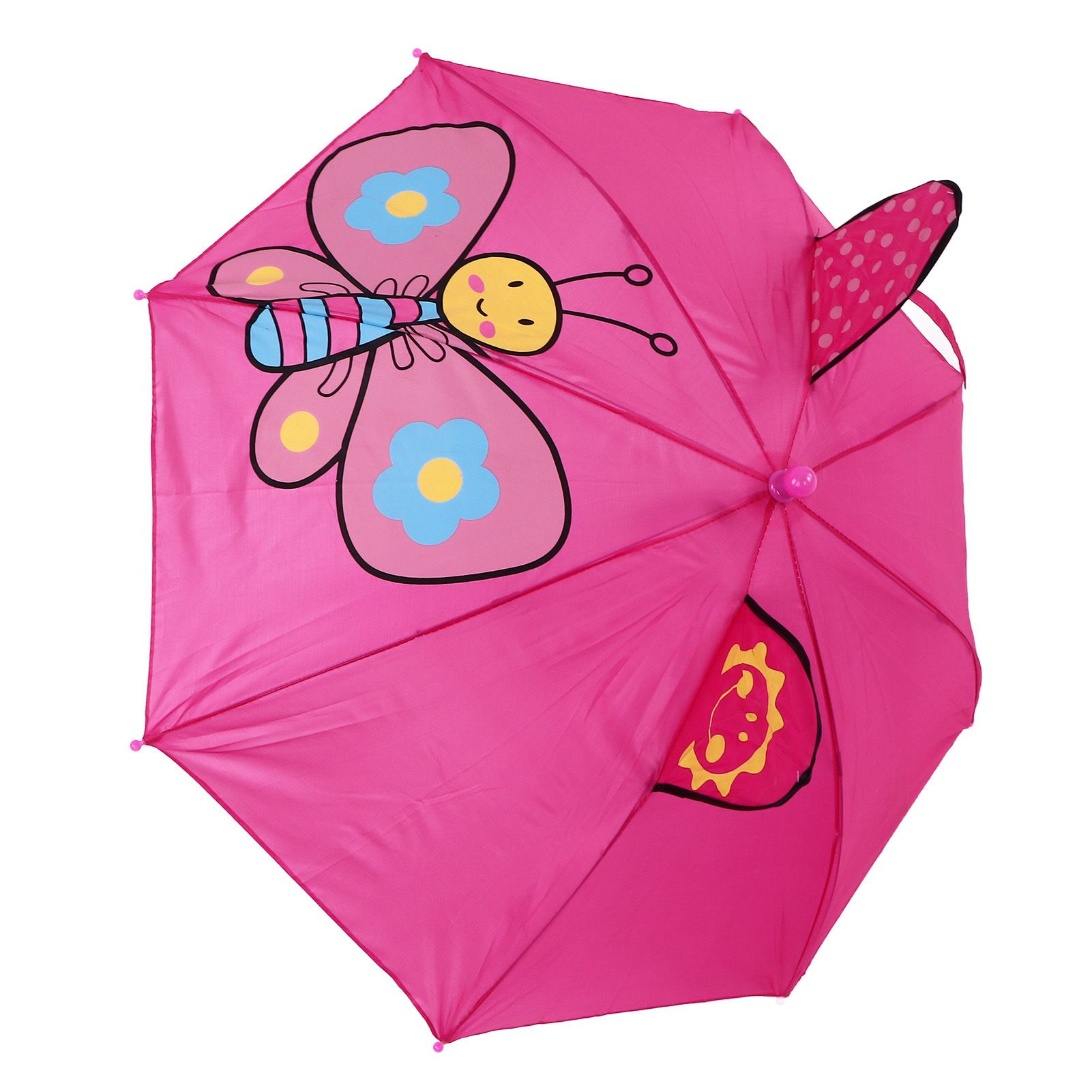 Kid Umbrella Lovely Cartoon Animal Easy Operation Light Weight Girls Umbrella for Raining Clear DayRose Red - Image 3